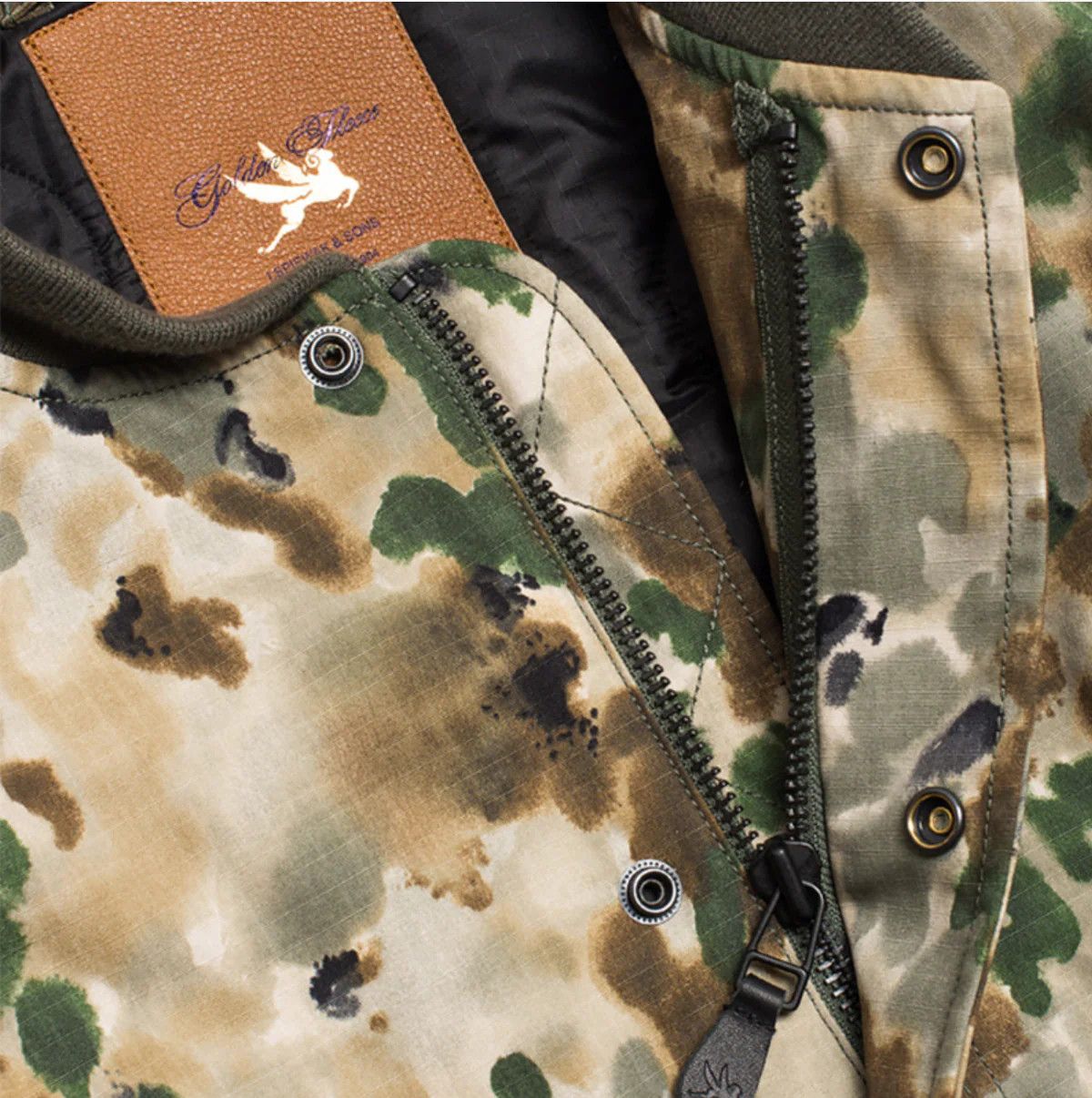I. Spiewak And Sons SPIEWAK & SONS Golden Fleece Camo Cotton Nylon Bomber Jacket Size US S / EU 44-46 / 1 - 9 Thumbnail