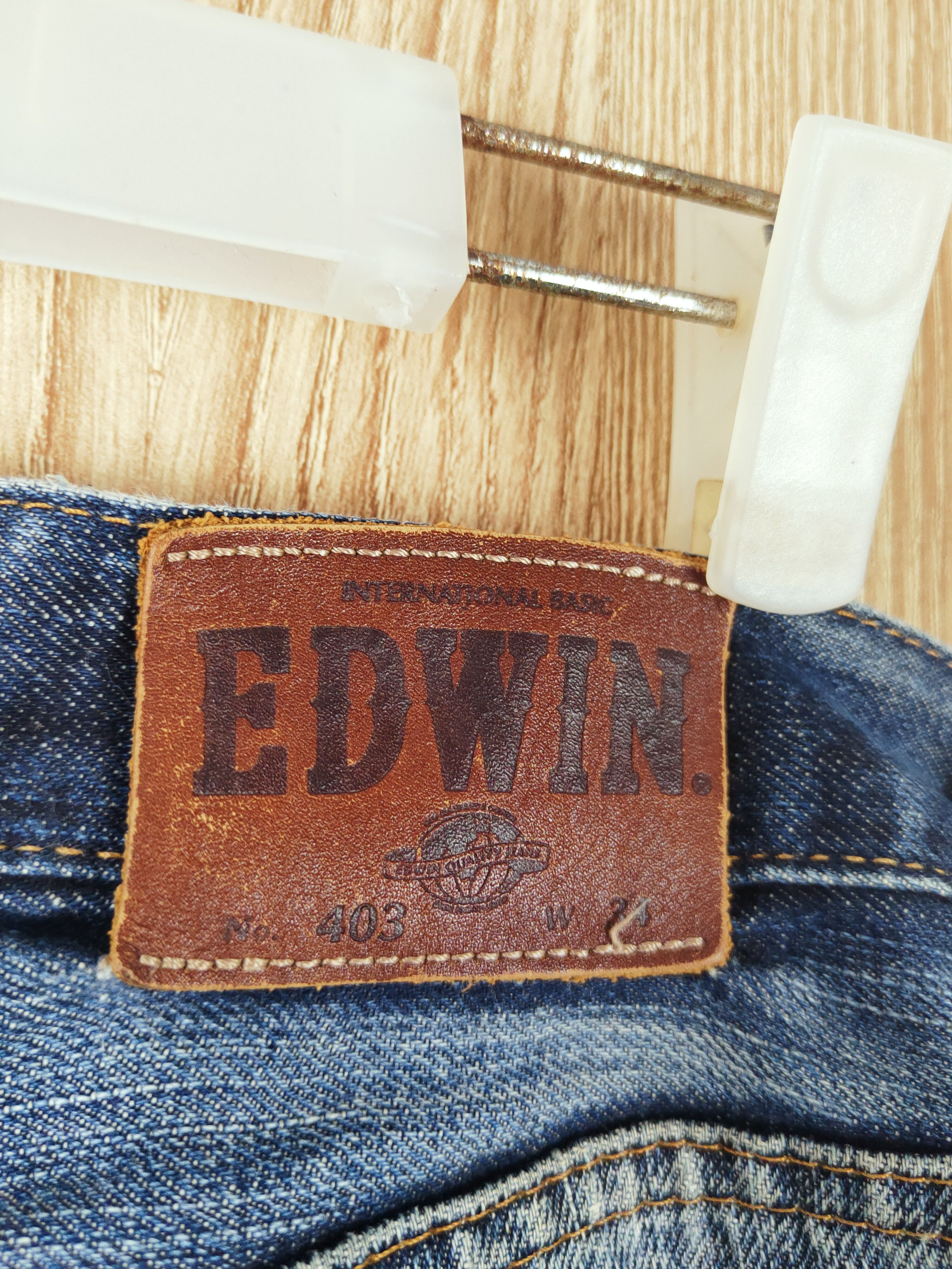 Edwin × Vintage Edwin Dark Blue Faded Distressed Ripped Jeans Size US 35 - 8 Thumbnail