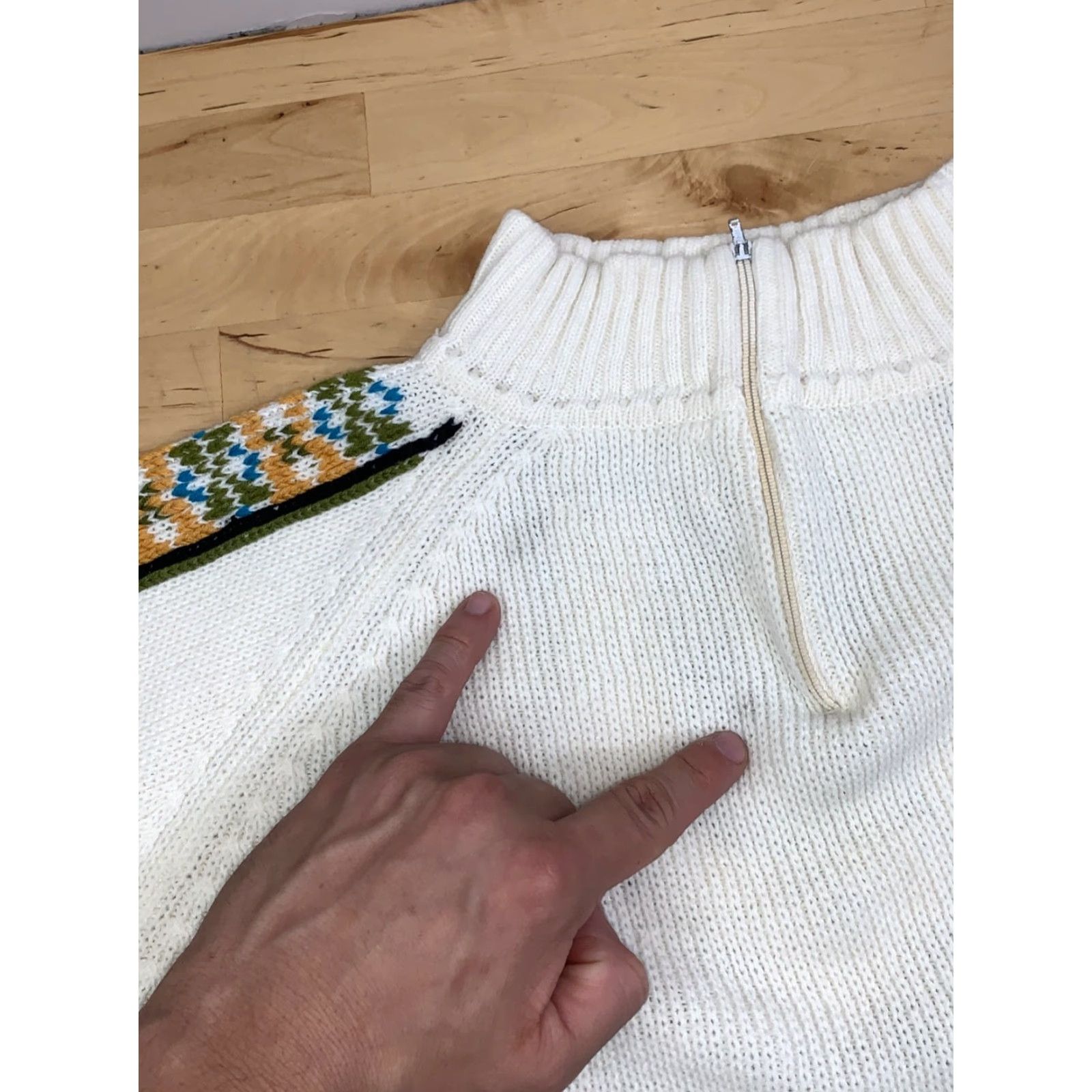 Vintage VINTAGE Full Fashioned Sweater Knit Pullover White L Women Size L / US 10 / IT 46 - 3 Thumbnail
