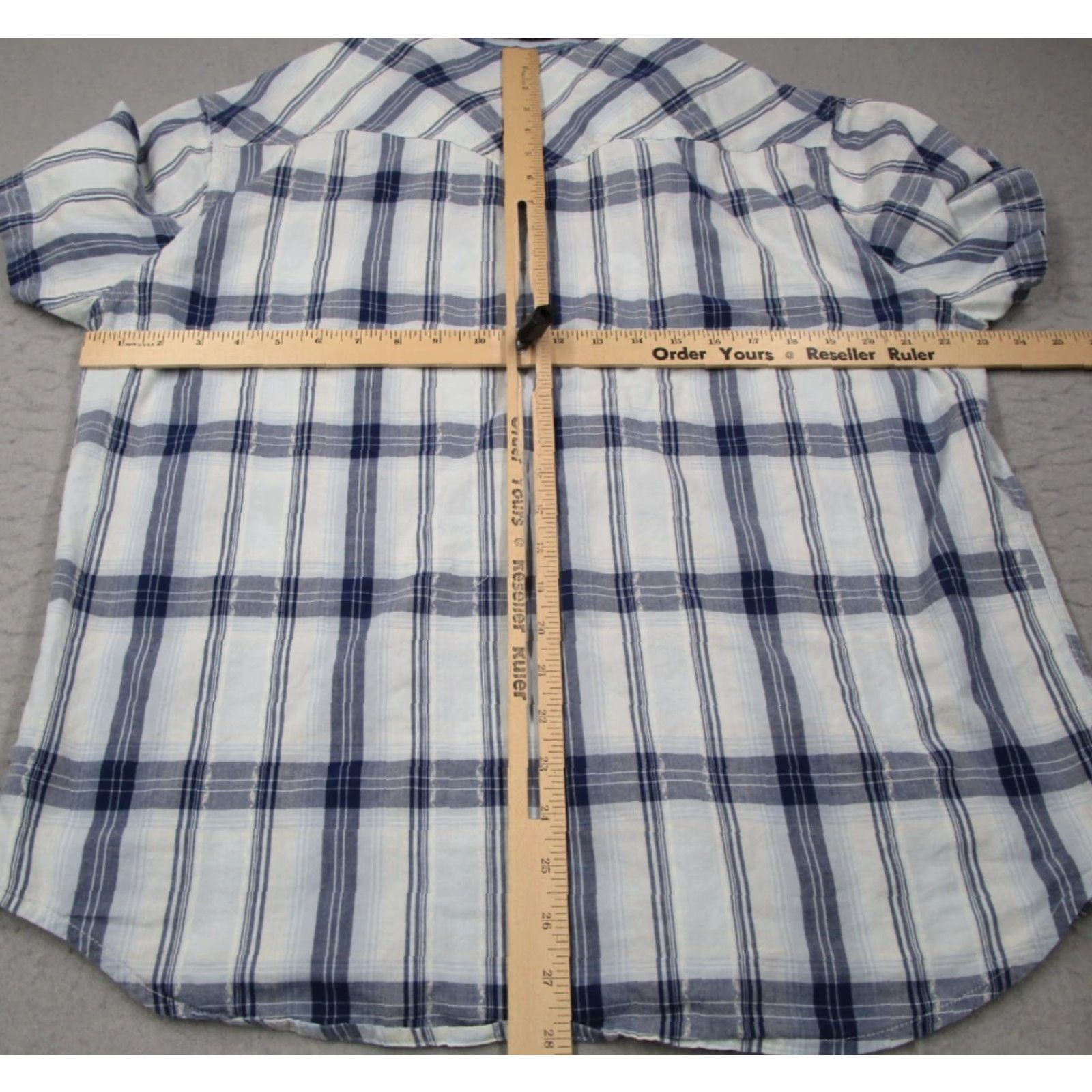 Lucky Brand Lucky Brand Men’s XL Blue Check Short Sleeve Button-Up Shirt with Pearl Snaps - Classic Fit, Casual, Western Size US XL / EU 56 / 4 - 6 Thumbnail