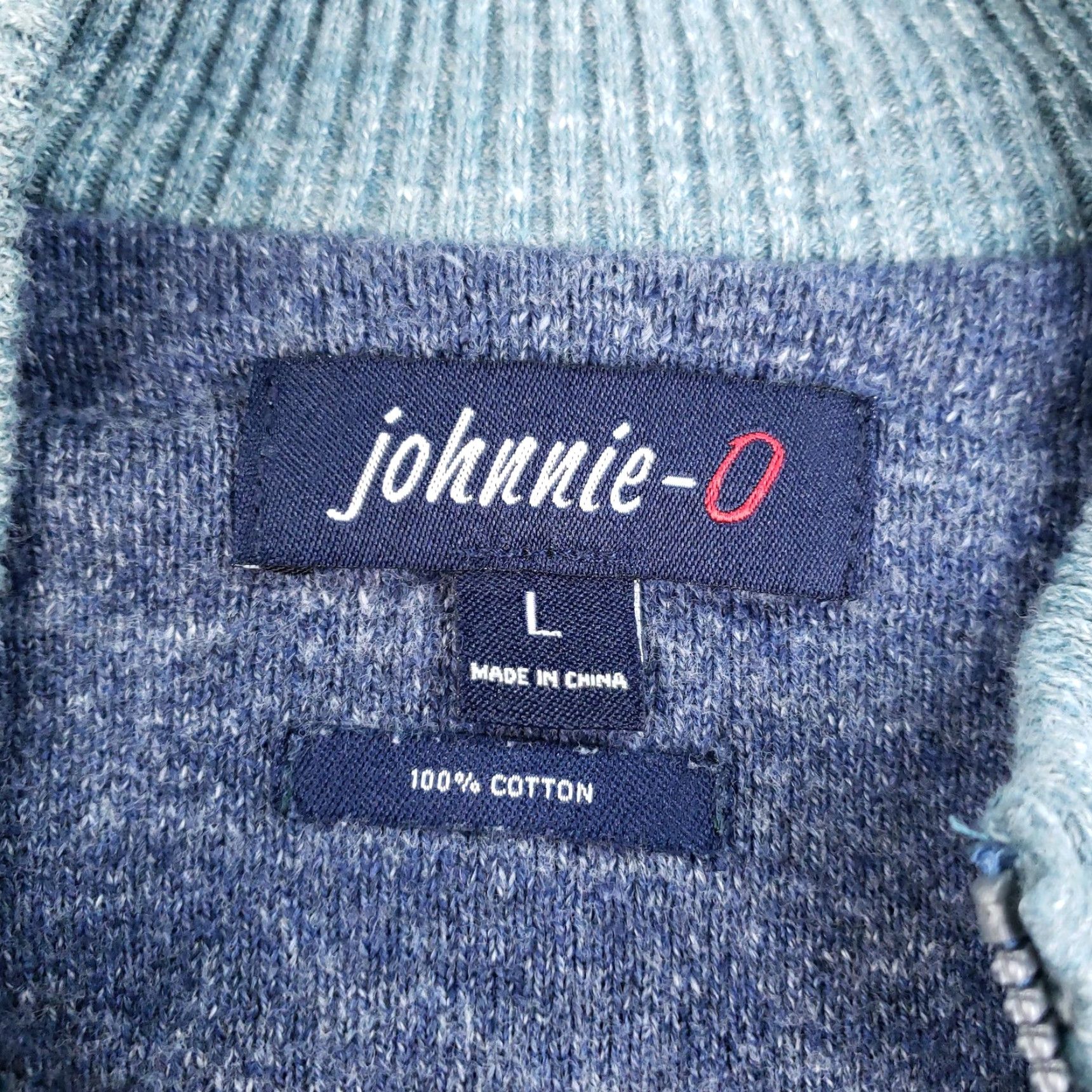 johnnie-O johnnie-O Sweater Mens Large Blue 1/4 Zip Mock Neck Pullover Golf Knit Shirt Size US L / EU 52-54 / 3 - 5 Thumbnail