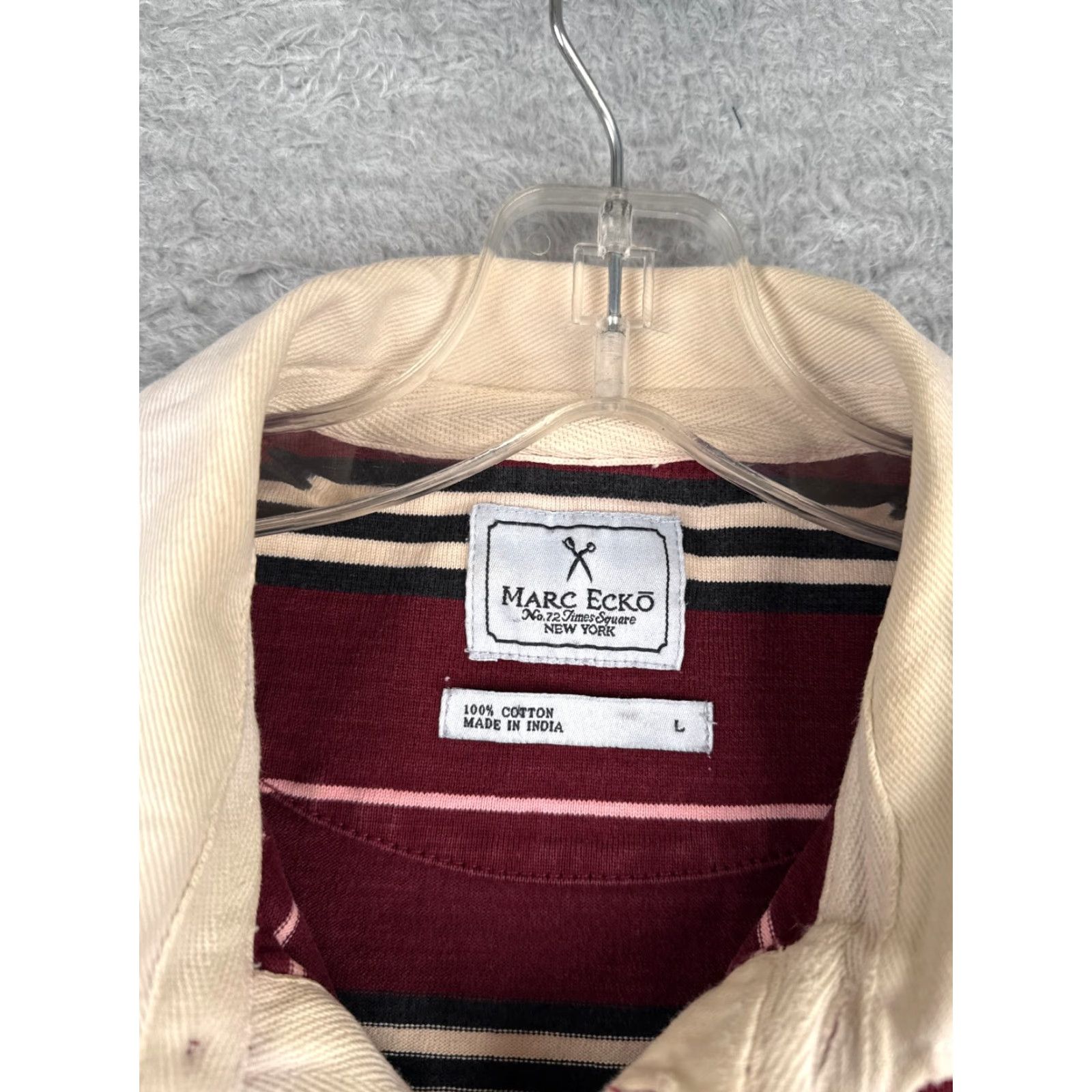 Vintage Marc Ecko Polo Shirt Men Large Red Striped Cotton Long Sleeve Rugby Mens Size US L / EU 52-54 / 3 - 7 Thumbnail