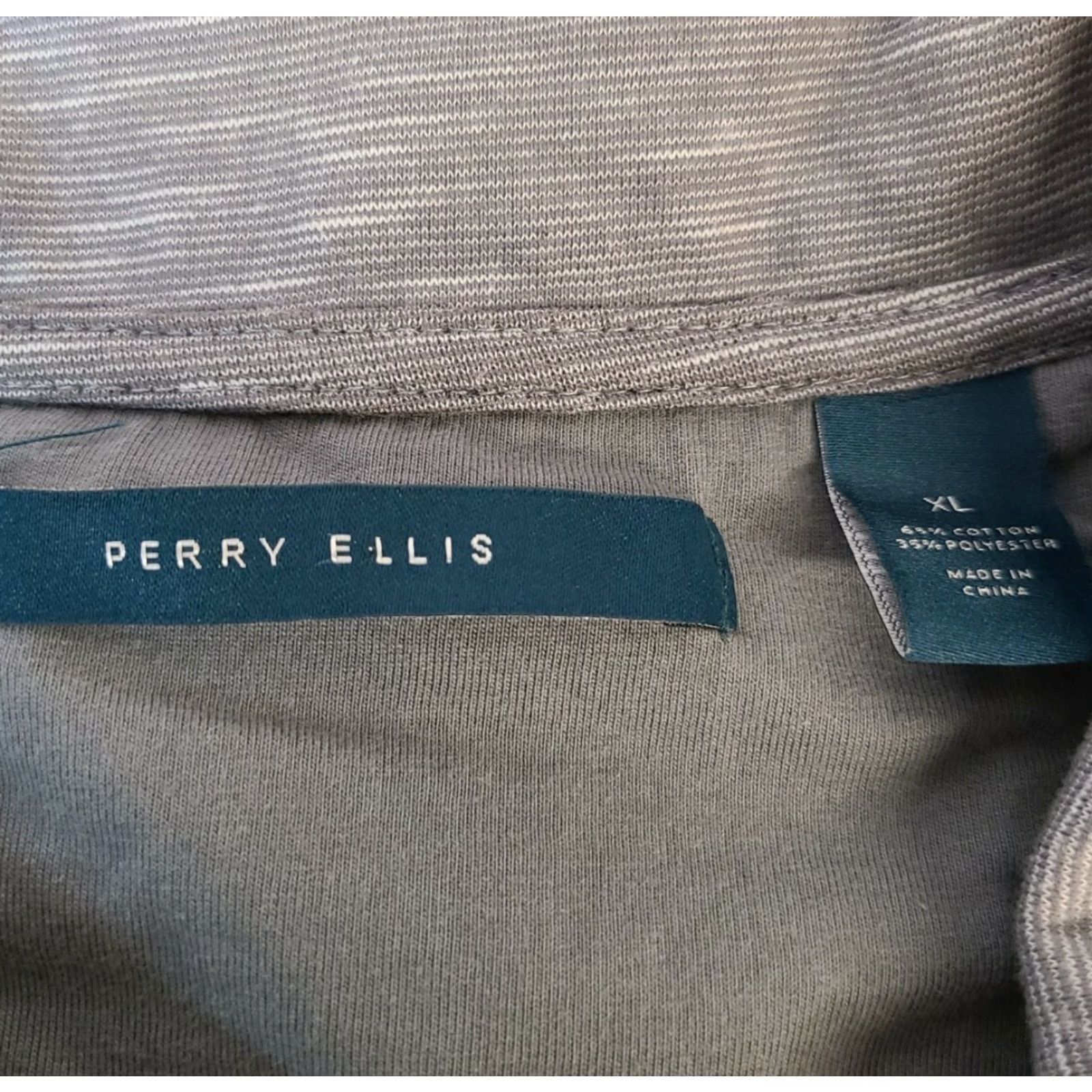 Perry Ellis Perry Ellis Polo Shirt Mens Gray Short Sleeve Button Down Casual XL Adults Regular Size XL Shirt Size US XL / EU 56 / 4 - 2 Thumbnail