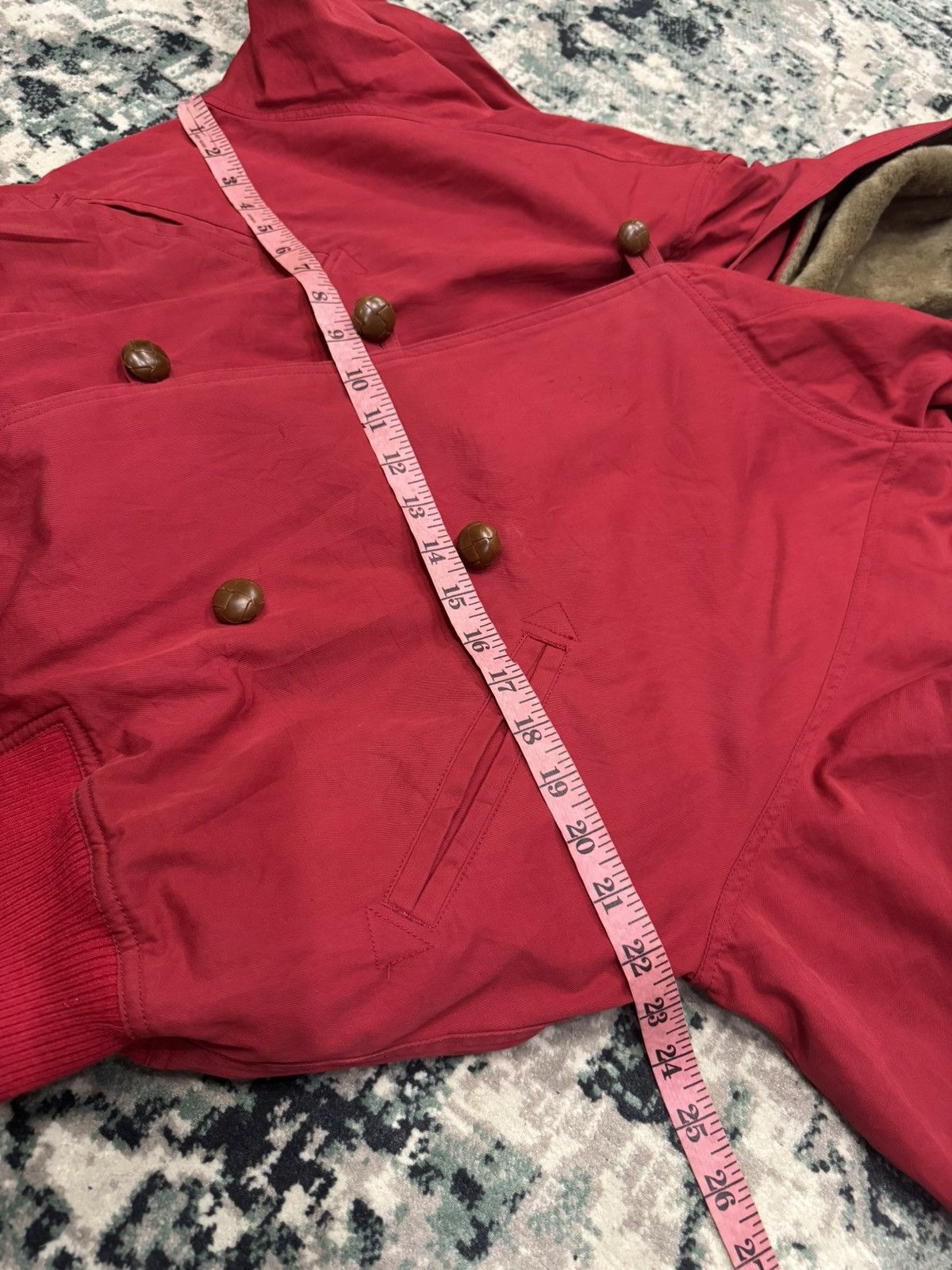 Issey Miyake 1980s I.S ISSEY MIYAKE HOODIE FIERY RED BOMBER JACKET Size US M / EU 48-50 / 2 - 8 Thumbnail