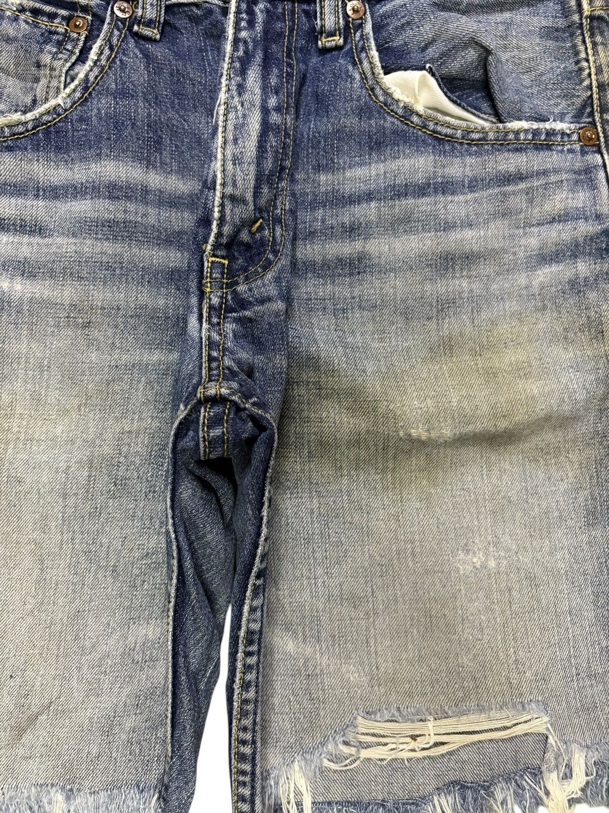 Levi's Vintage 90s Levis 503 Rusty Wash Distressed Baggy Jean Short Size US 29 - 7 Thumbnail