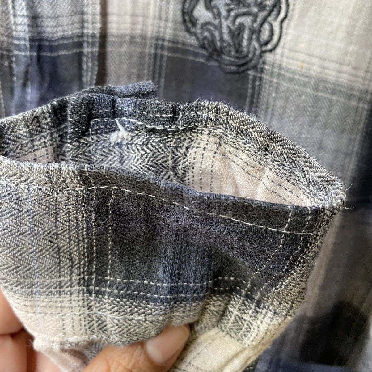 Balmain BALMAIN Gray-Black Plaid Ruffle Sleeve Shirt Size M / US 6-8 / IT 42-44 - 12 Thumbnail