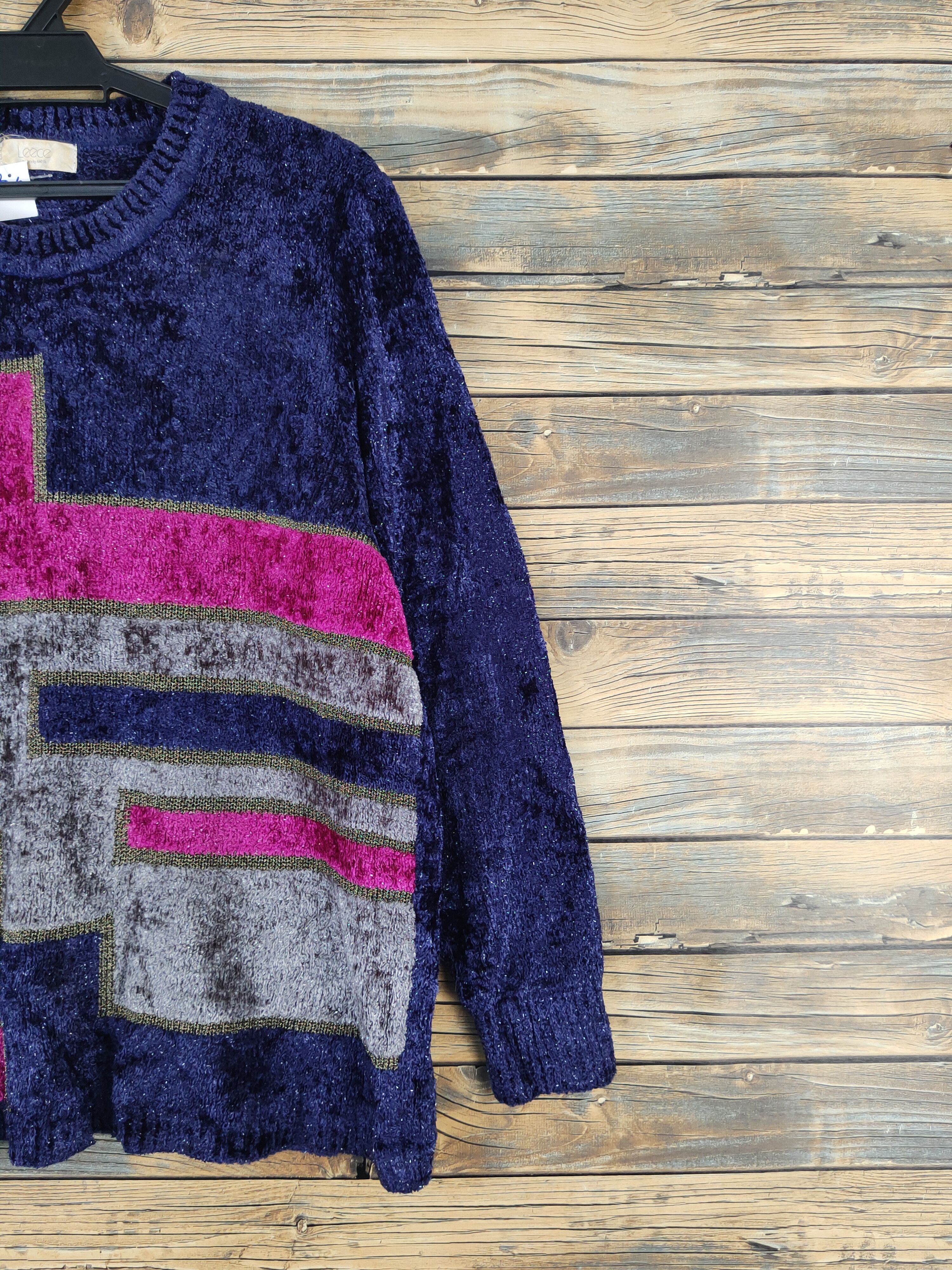 Vintage Leece Purple Knitwear Sweatshirts vintage art #W2031 Size US L / EU 52-54 / 3 - 5 Thumbnail