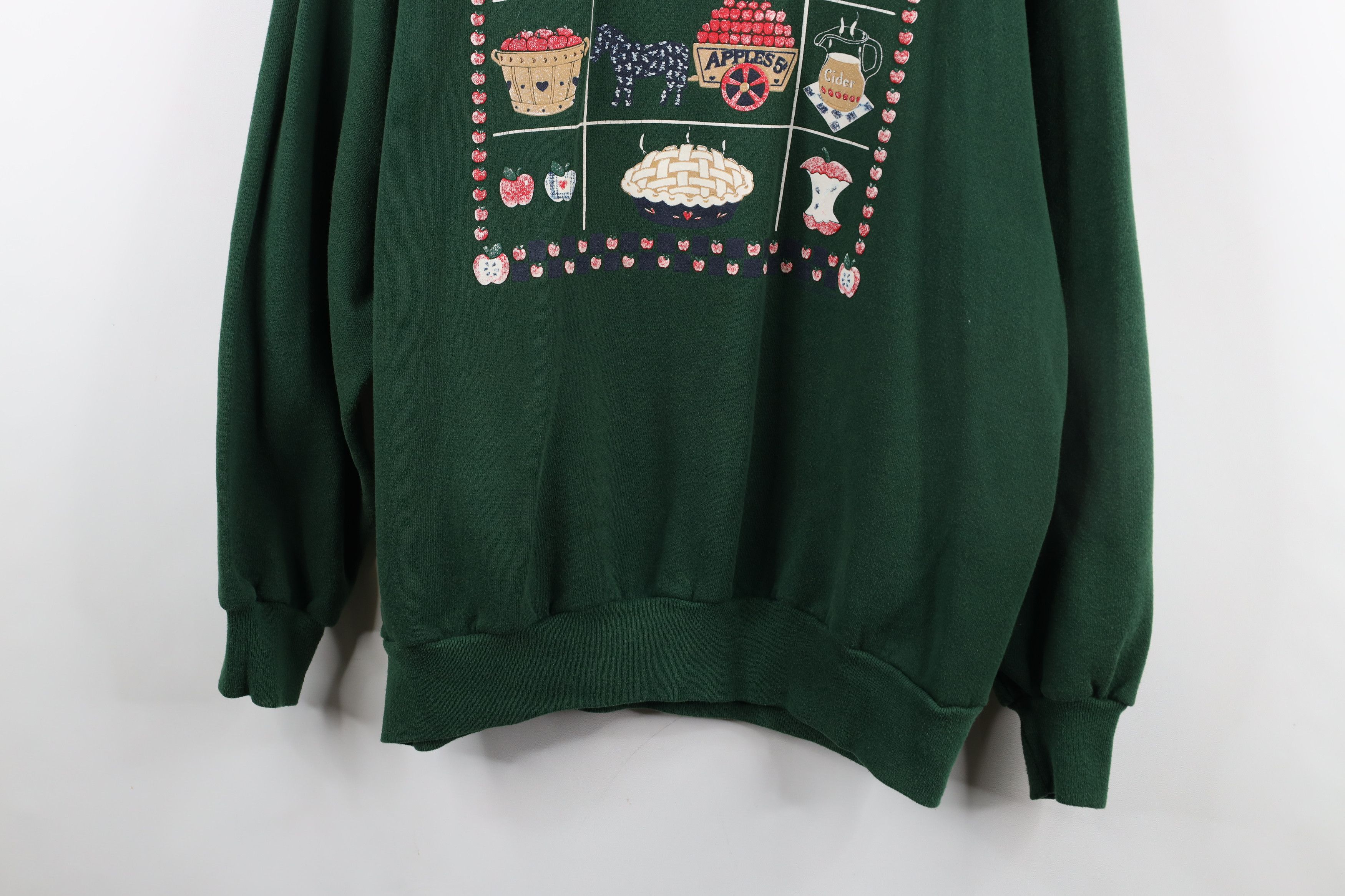Vintage Vintage 90s Country Farmhouse Apple Collared Sweatshirt USA Size XL / US 12-14 / IT 48-50 - 3 Thumbnail