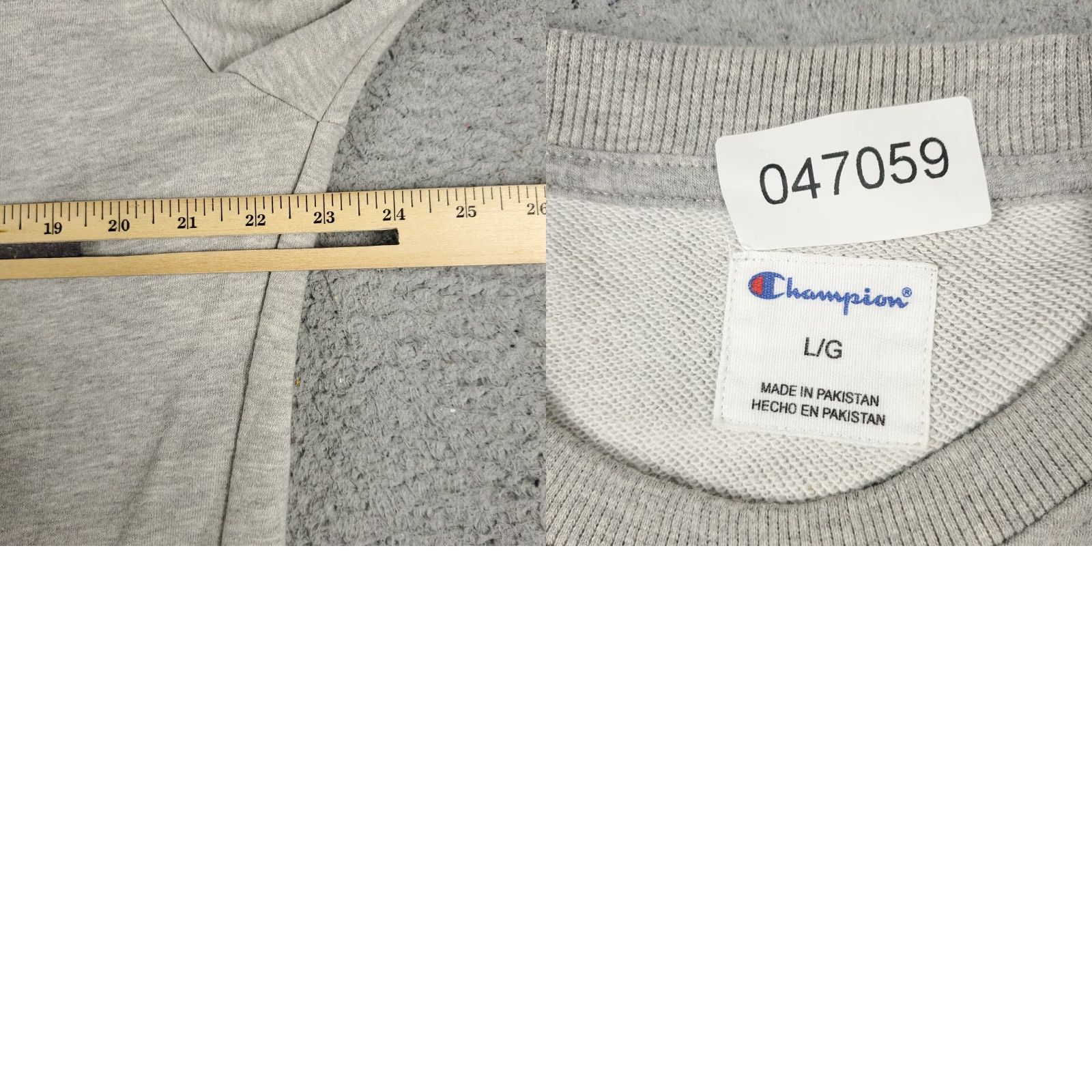 Champion VINTAGE Champion Sweatshirt Mens Large Pullover Hoodie Casual Gray Cotton Blend Knitted Logo 80s 90s Mens Size US L / EU 52-54 / 3 - 8 Thumbnail