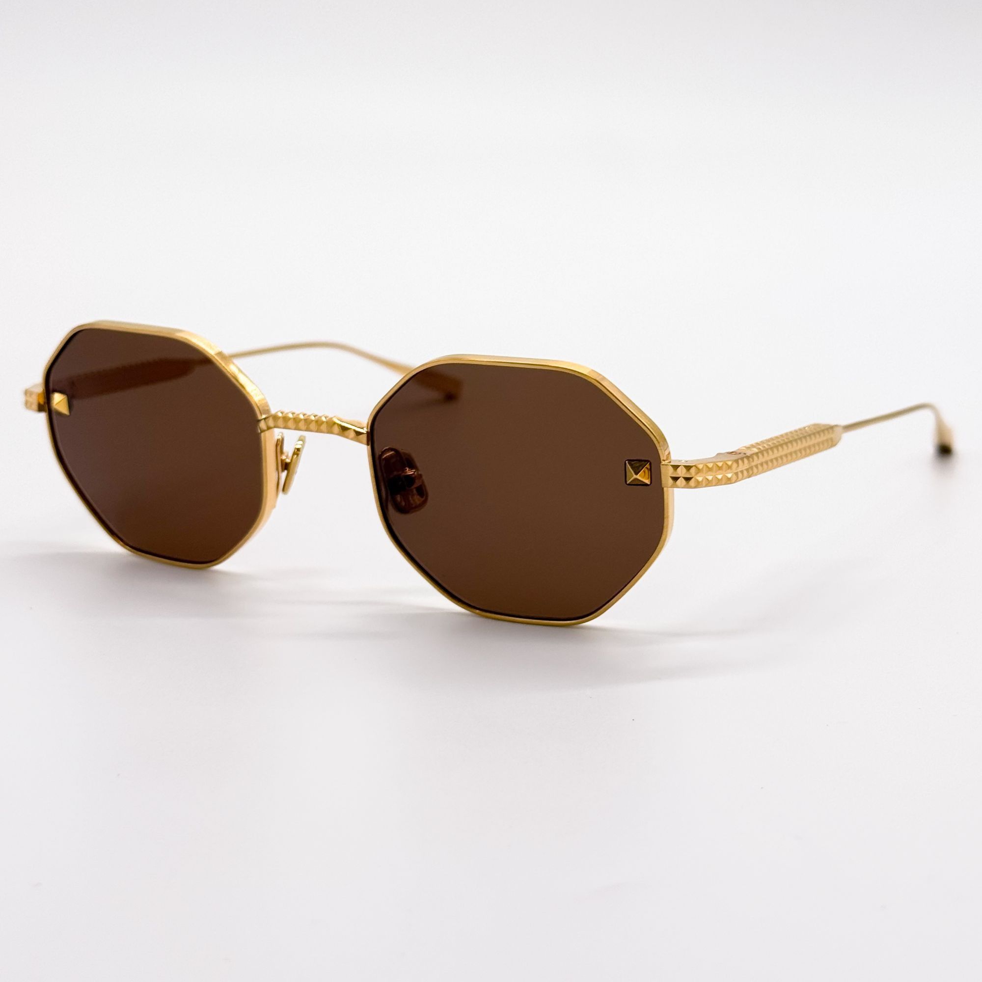 Valentino NEW VALENTINO SUNGLASSES VLS-122C GOLD/BROWN WOMEN VALENTINO Size ONE SIZE - 3 Thumbnail