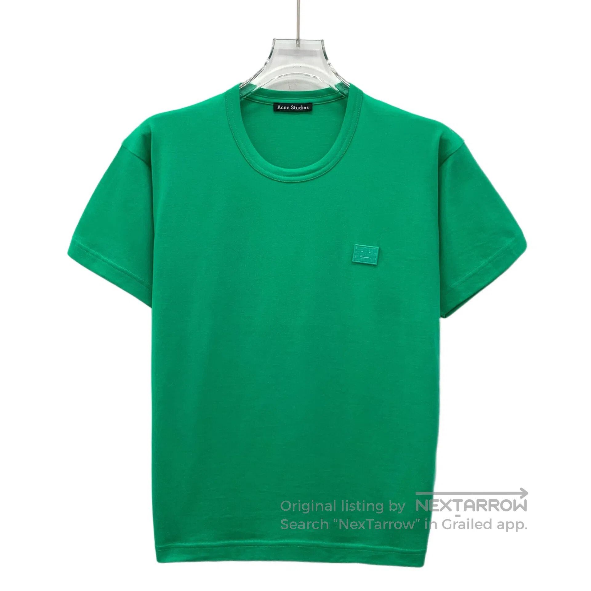 Acne Studios Acne Studios Green smiley face embroidery cotton round nec Size US XXS / EU 40 - 1 Thumbnail