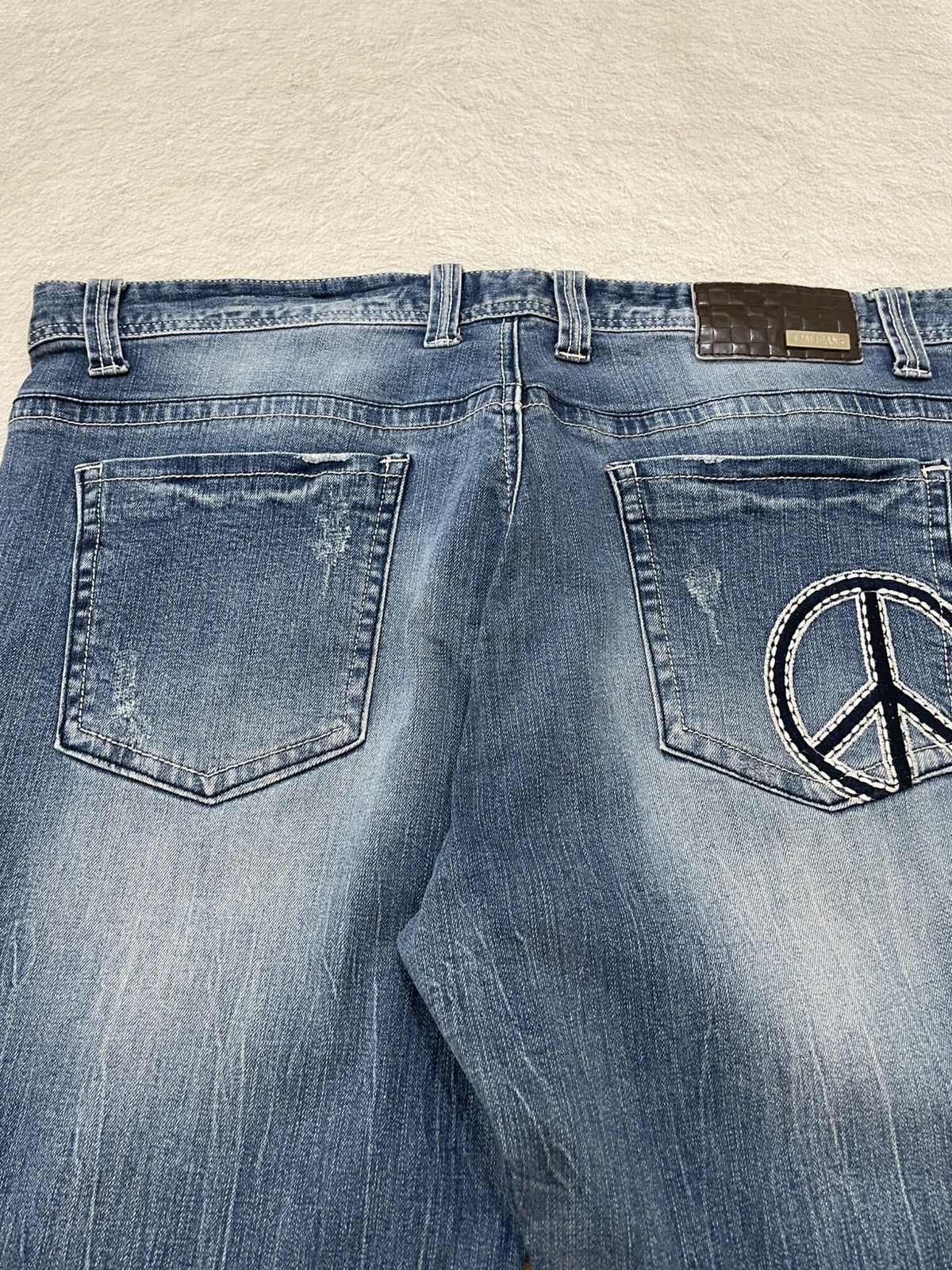 Japanese Brand 2000s TBJ Japanes Mudwash Denim Loose Y2K Embroidered Size US 40 / EU 56 - 9 Thumbnail