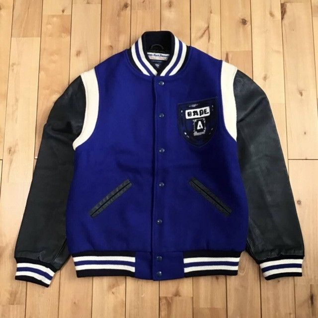 Bape × Ebbets Field Flannels BAPE × EBBETS FIELD FLANNELS Leather Sleeve Varsity Jacket Size US M / EU 48-50 / 2 - 2 Thumbnail