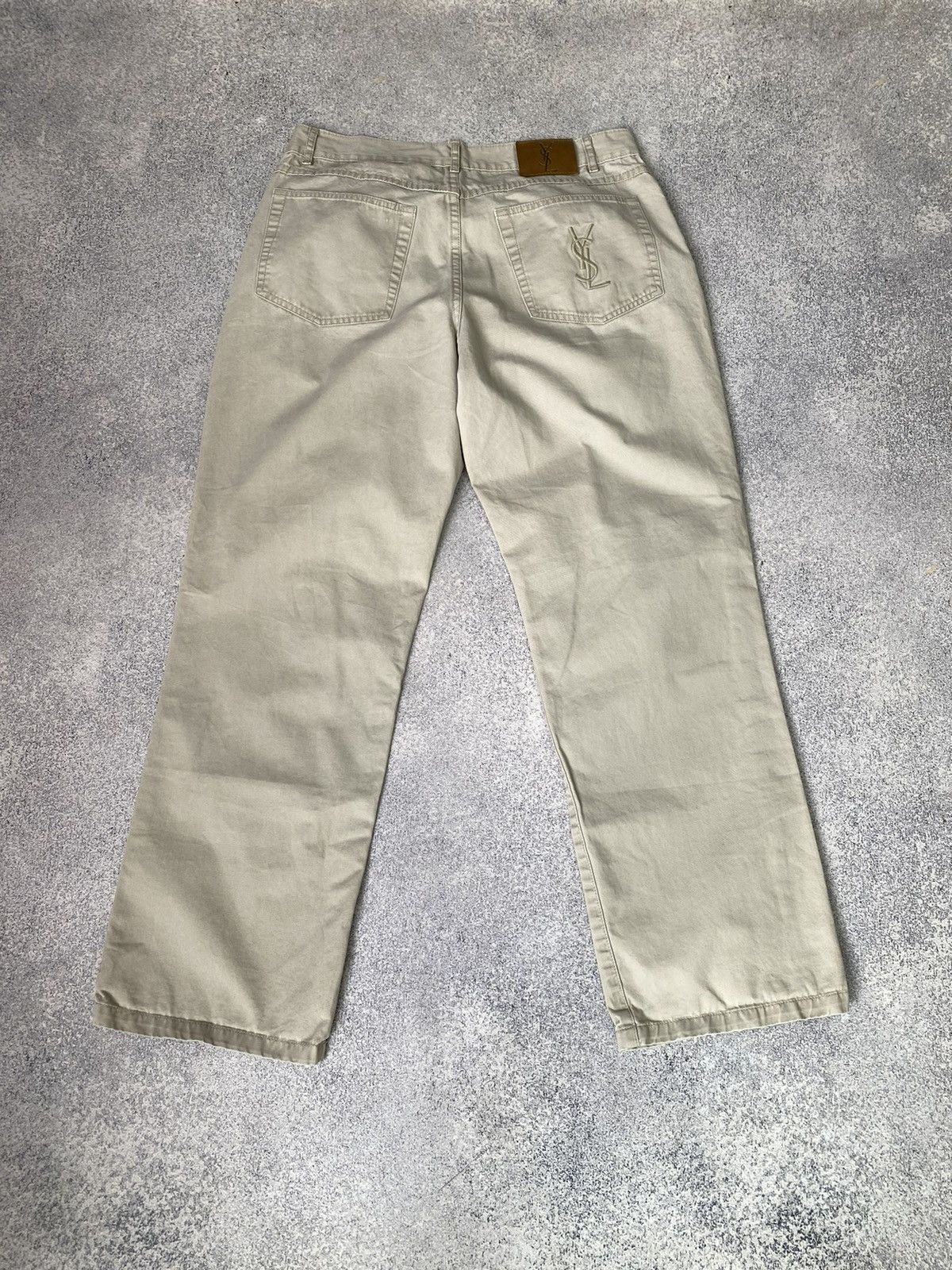 Vintage Yves Saint Laurent Pants Trousers Embroidered Logo