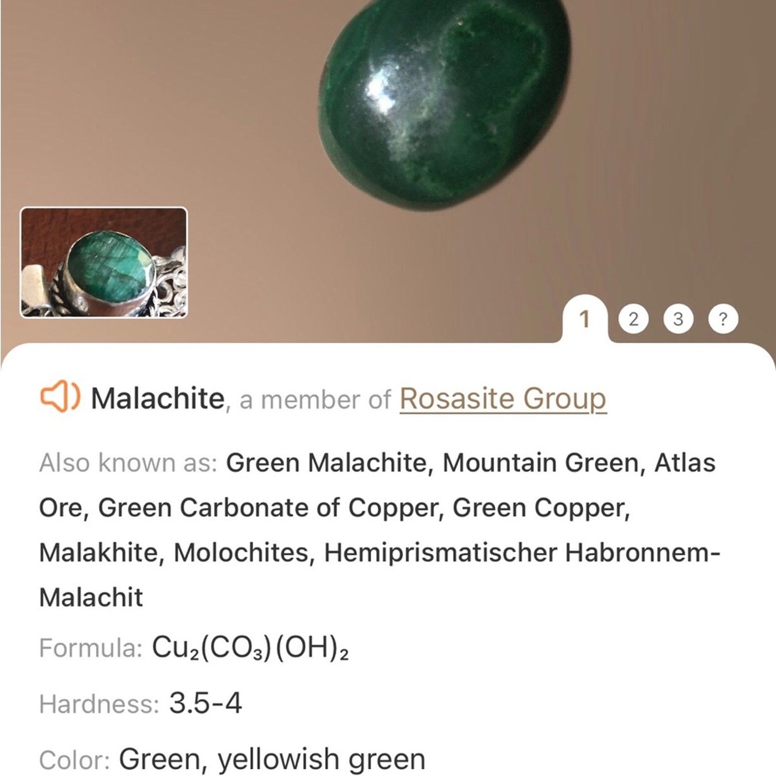 Handmade Handcrafted filigree green cameo genuine malachite necklac Size ONE SIZE - 12 Thumbnail