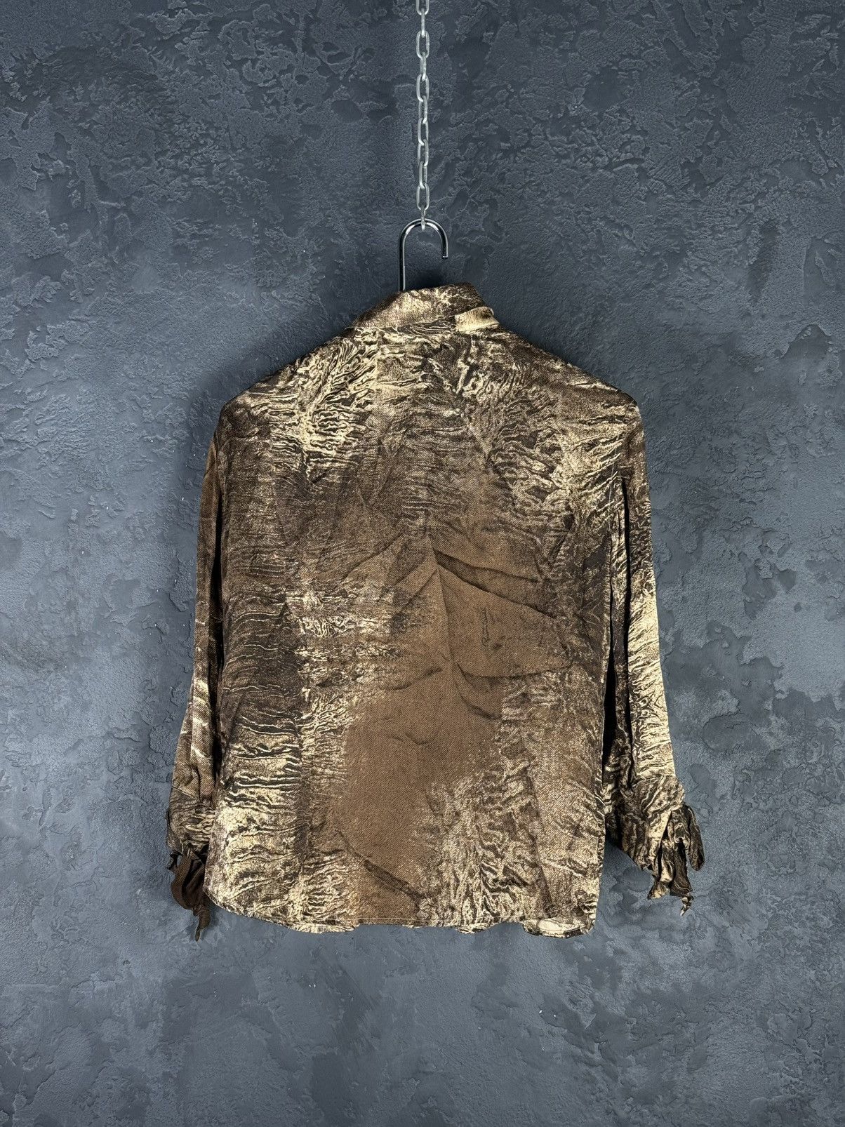 Roberto Cavalli VTG Roberto Cavalli Silk Snakeskin Print Long Sleeve Button Size S / US 4 / IT 40 - 9 Thumbnail