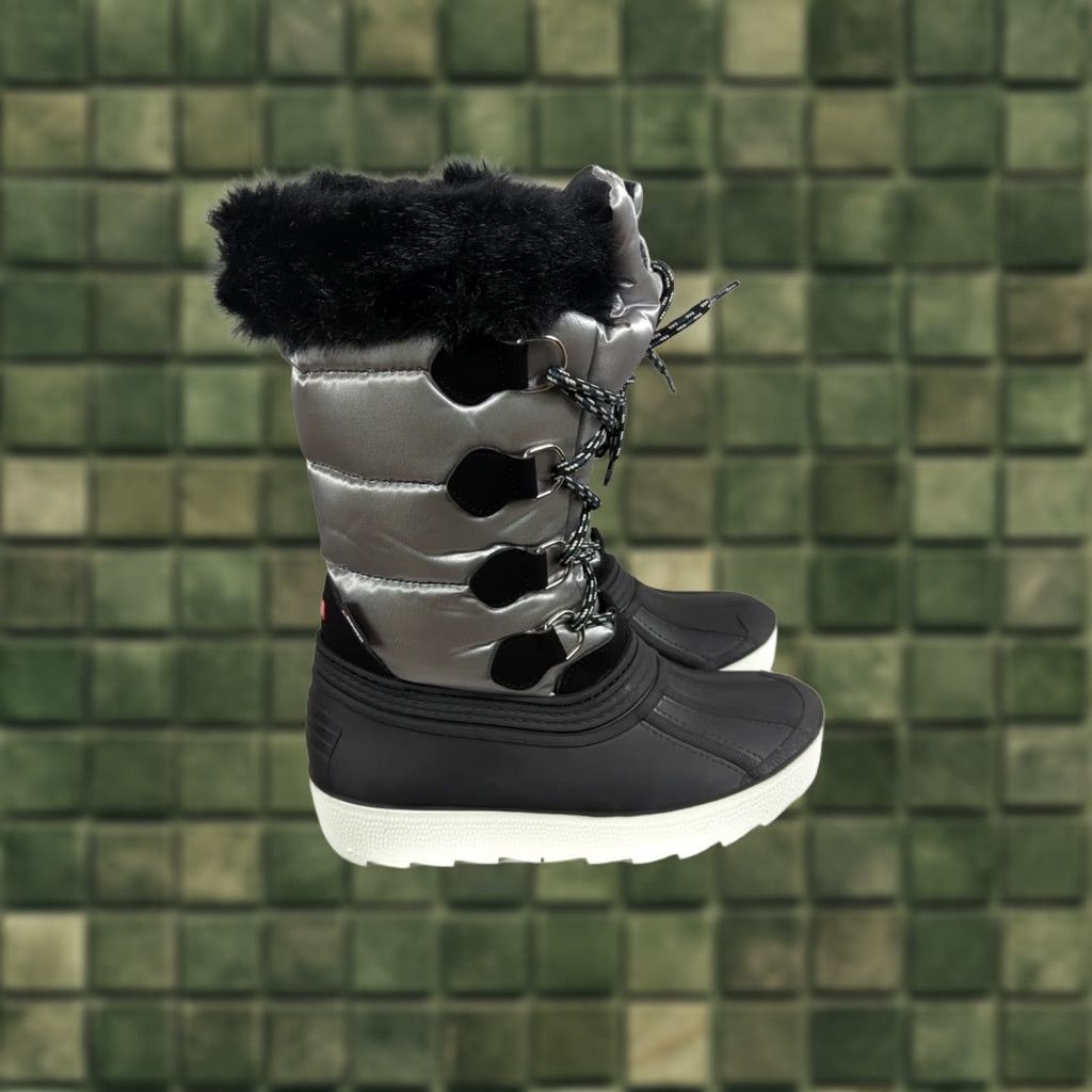Pajar Pajar Women Snow Boots Black/Silver Lace Up Waterproof Faux Fur Trim Wool Blend Lined Winter Boots 6M Size US 6 / IT 36 - 1 Thumbnail
