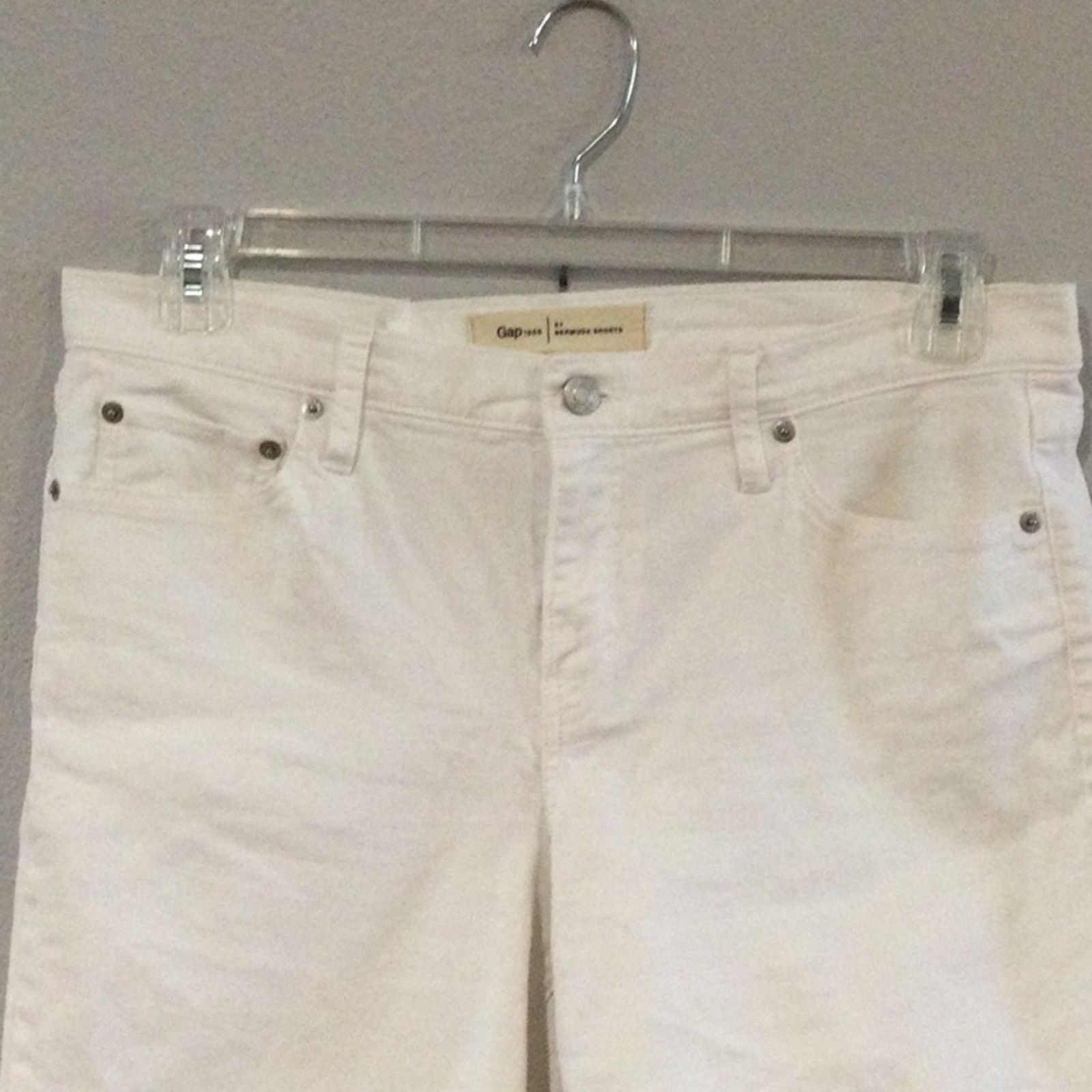Gap Gap 1969 White Denim Bermuda 5-Pocket Shorts Size 31 Size 31" - 2 Thumbnail