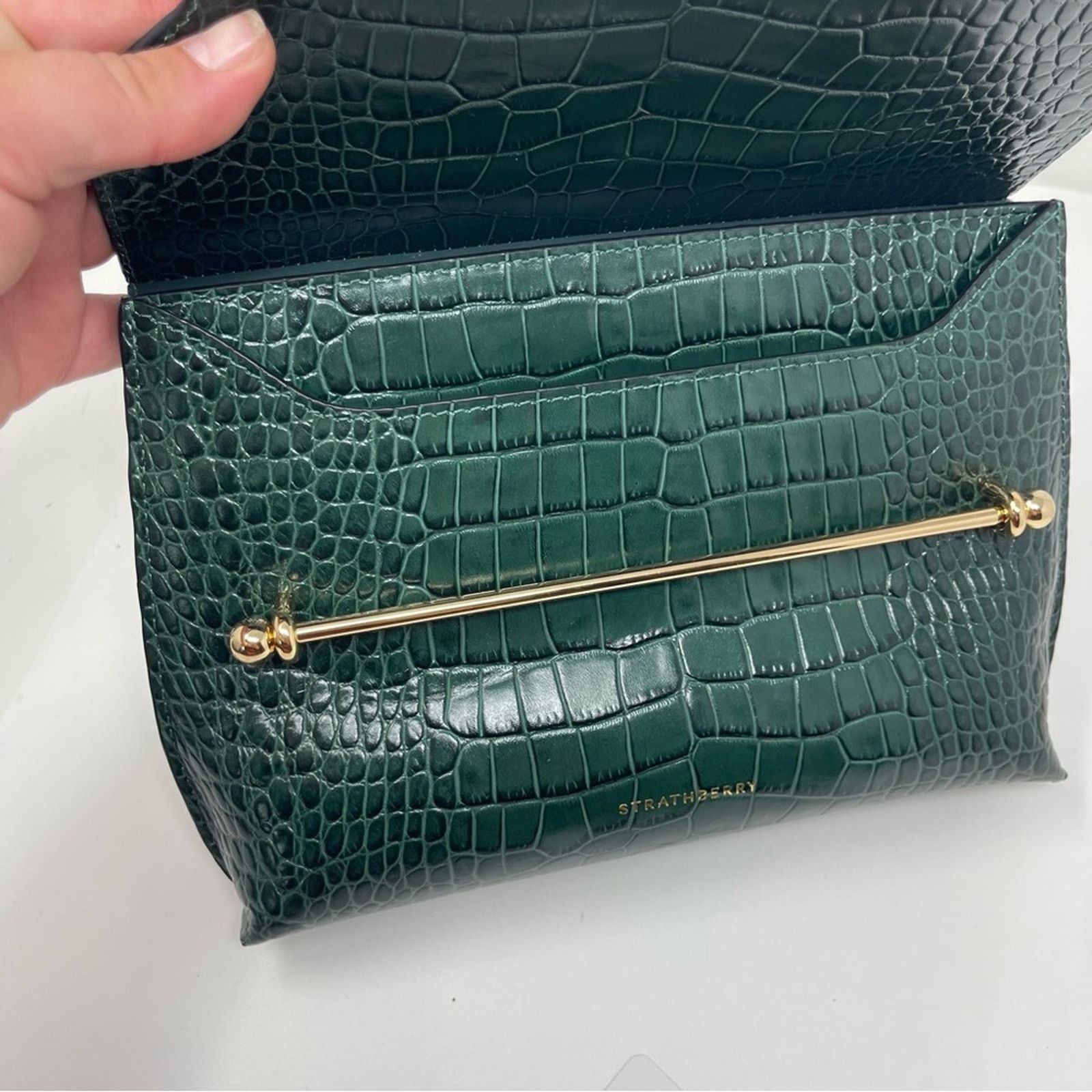 Strathberry Strathberry Stylist Crossbody Bag Green Bottle crock emboss Size ONE SIZE - 9 Thumbnail