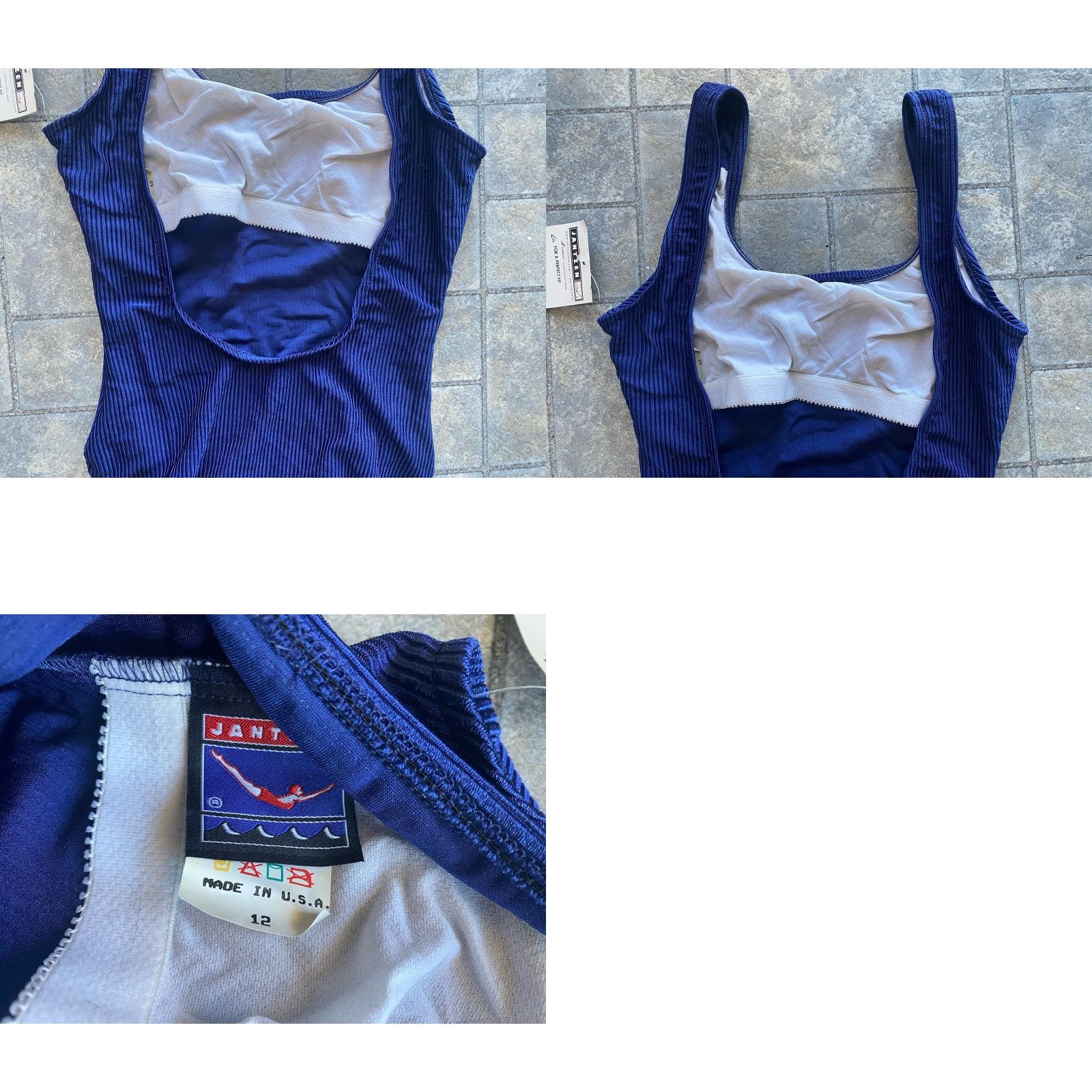 Jantzen NWT Jantzen Swimsuit Women One Piece Blue Size 12 Made In USA Size ONE SIZE - 9 Thumbnail