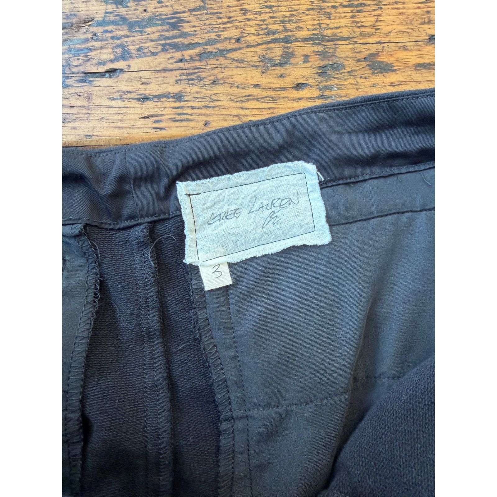 Greg Lauren Greg Lauren SAMPLE Black Fleece Long Pant with Nylon Stripe Size US 34 / EU 50 - 4 Thumbnail