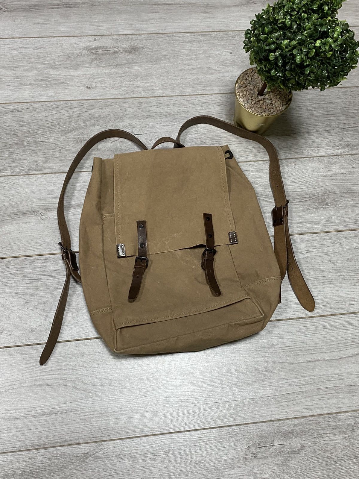 Japanese Brand Vintage Unisex Baggy Port Japan Rucksack Canvas Bagpack Size ONE SIZE - 1 Thumbnail