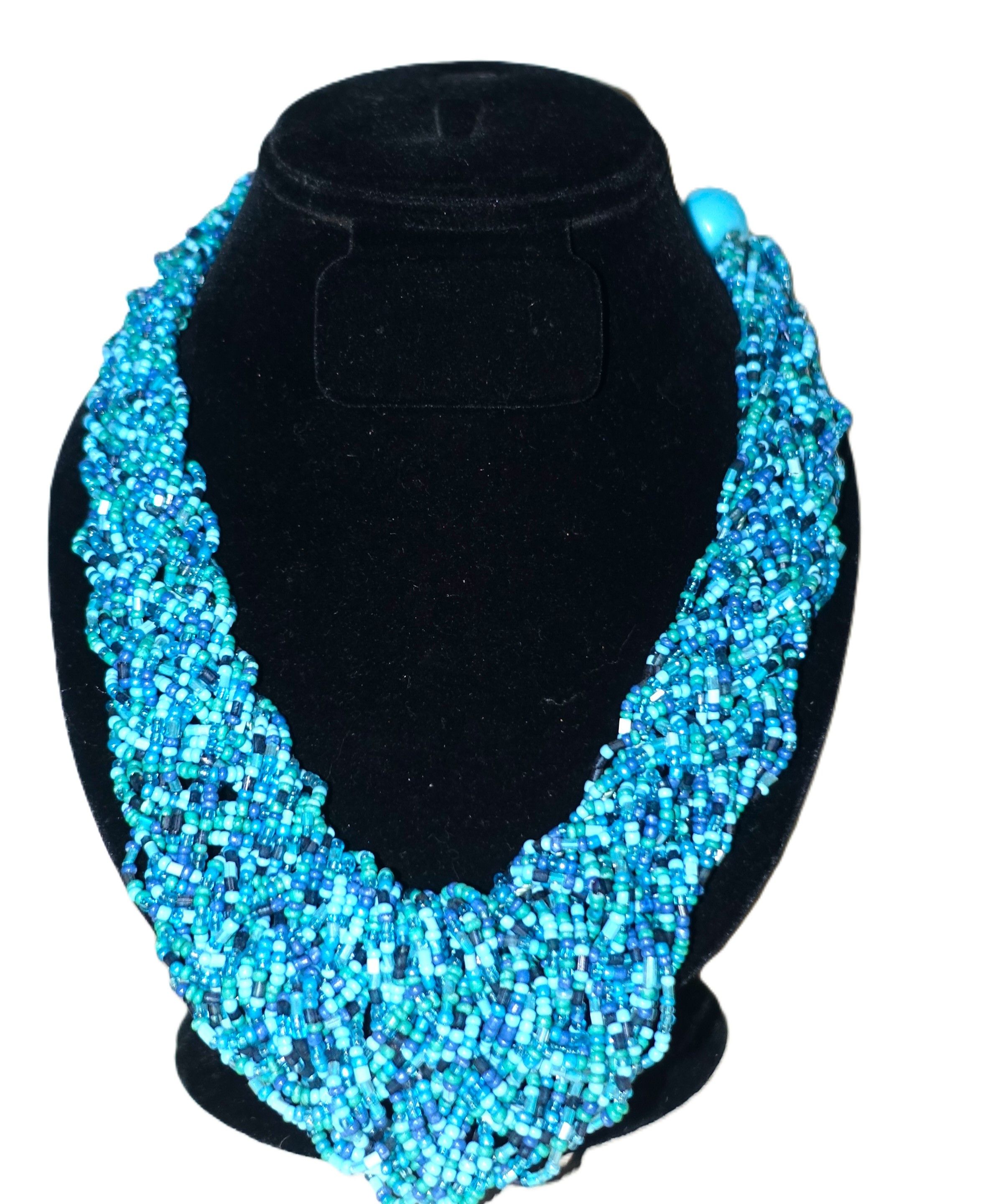 Vintage Faux Turquoise Beaded Bib Necklace Size ONE SIZE - 3 Thumbnail