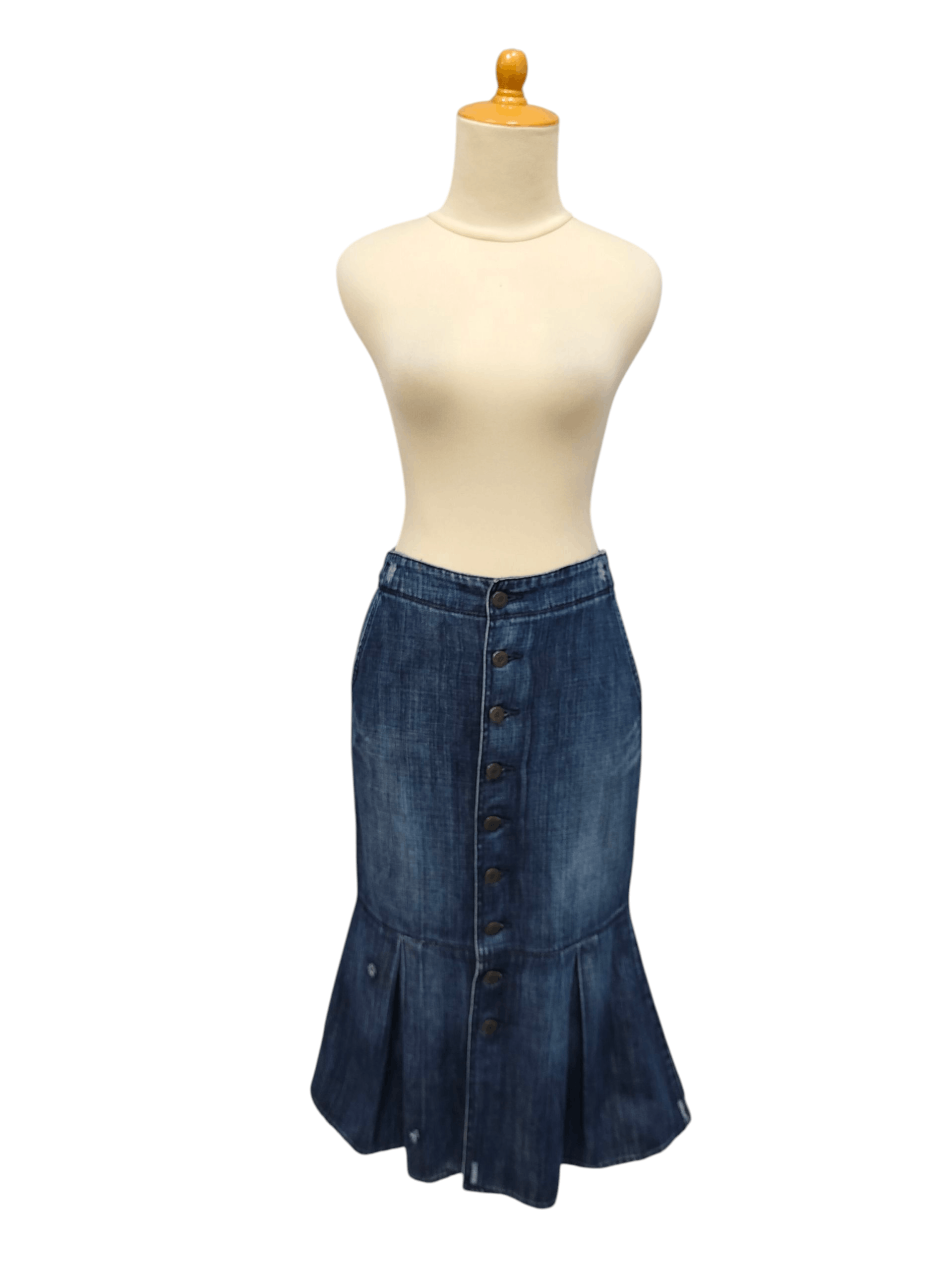 Ralph Lauren 🔥Vtg Ralph Lauren Y2K Pacthwork Flare Denim Skirt Size 28" / US 6 / IT 42 - 1 Thumbnail