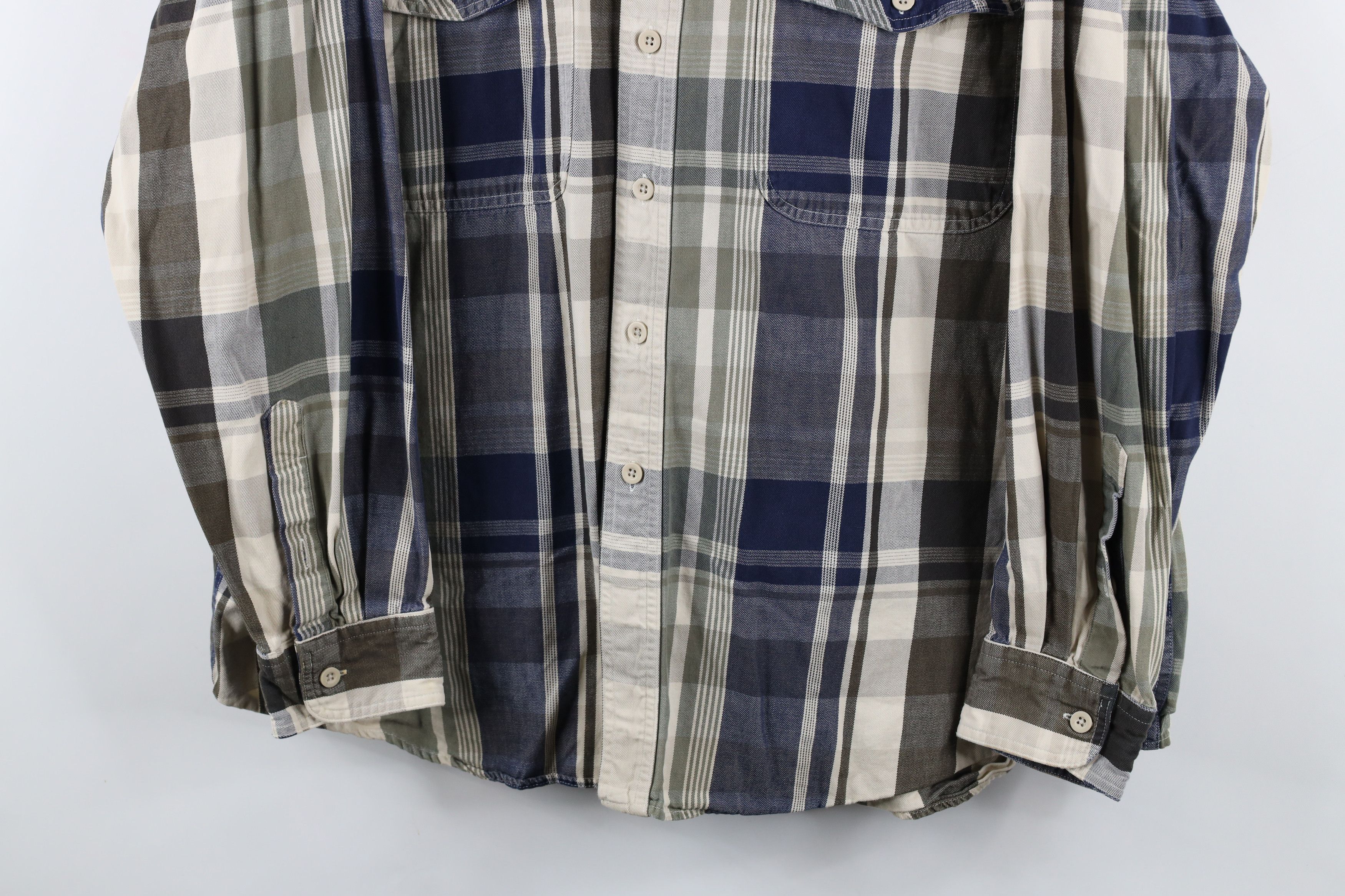 Vintage Vintage 90s Streetwear Heavyweight Twill Button Shirt Plaid Size US XL / EU 56 / 4 - 3 Thumbnail