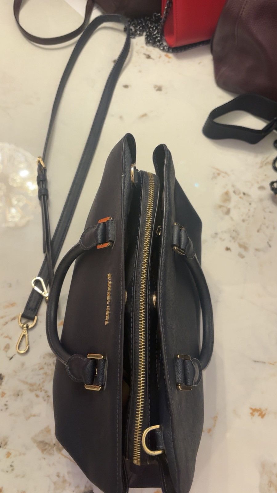 Michael Kors Dark Blue Micheal Kors Tote Size ONE SIZE - 6 Thumbnail