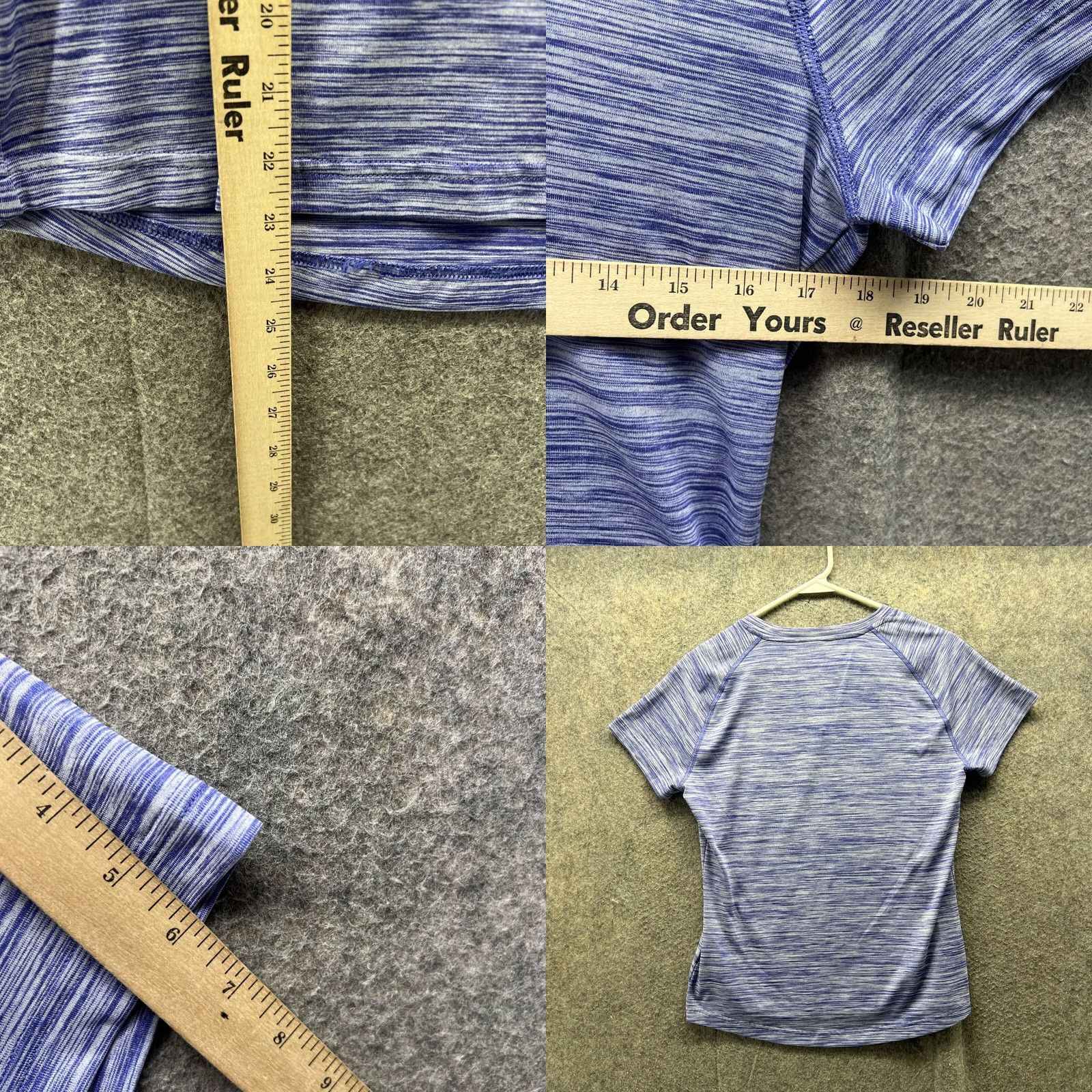 Adidas VINTAGE Adidas Shirt Women Medium Heather Blue V Neck Climalite Knit Polyester Short Sleeve Casual Basic All Seasons Women Size M Size M / US 6-8 / IT 42-44 - 8 Thumbnail