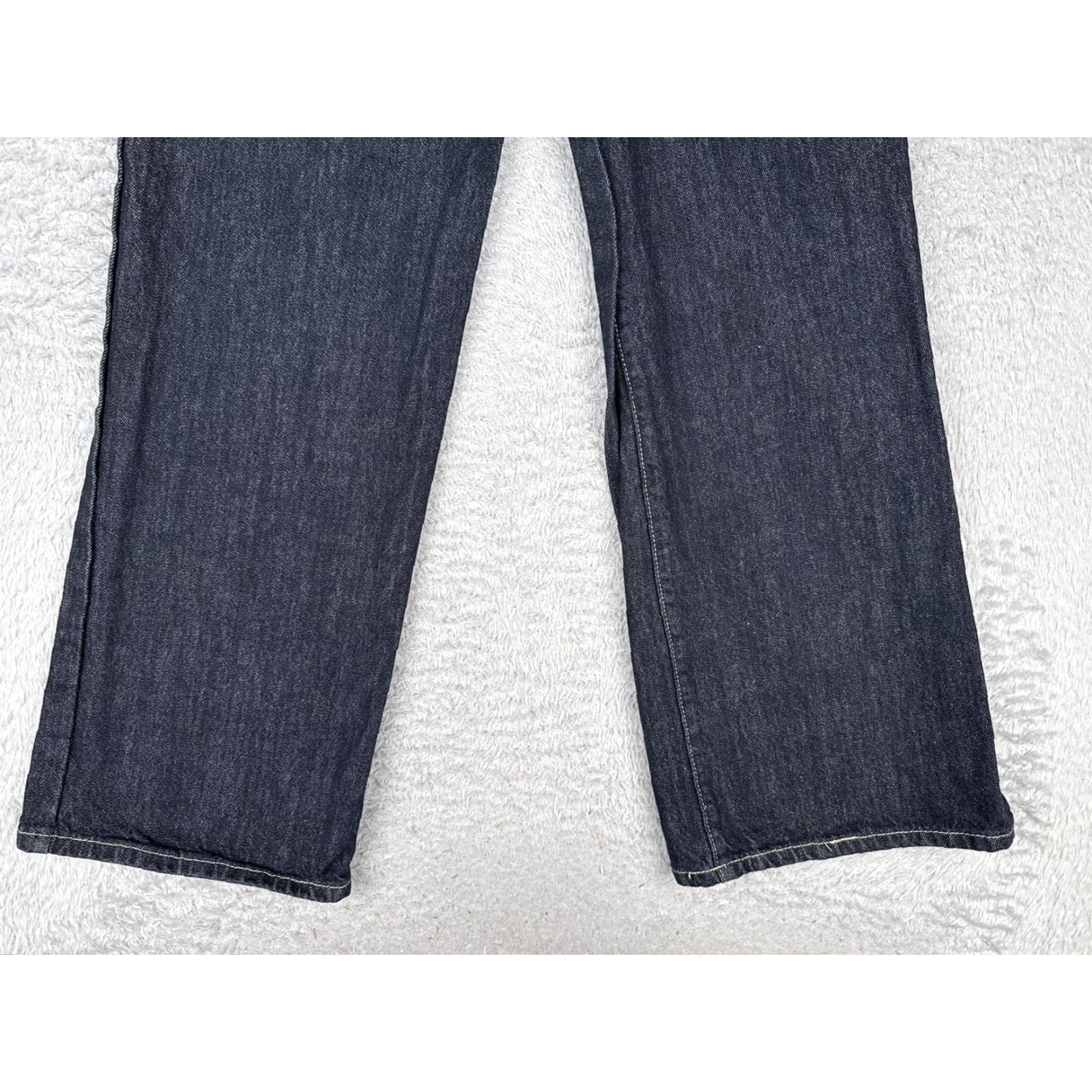 Vintage Womens Jeans 26x29 Blue High Rise Straight Elastic Waist Distressed Denim Dark Size 26" / US 2 / IT 38 - 2 Thumbnail