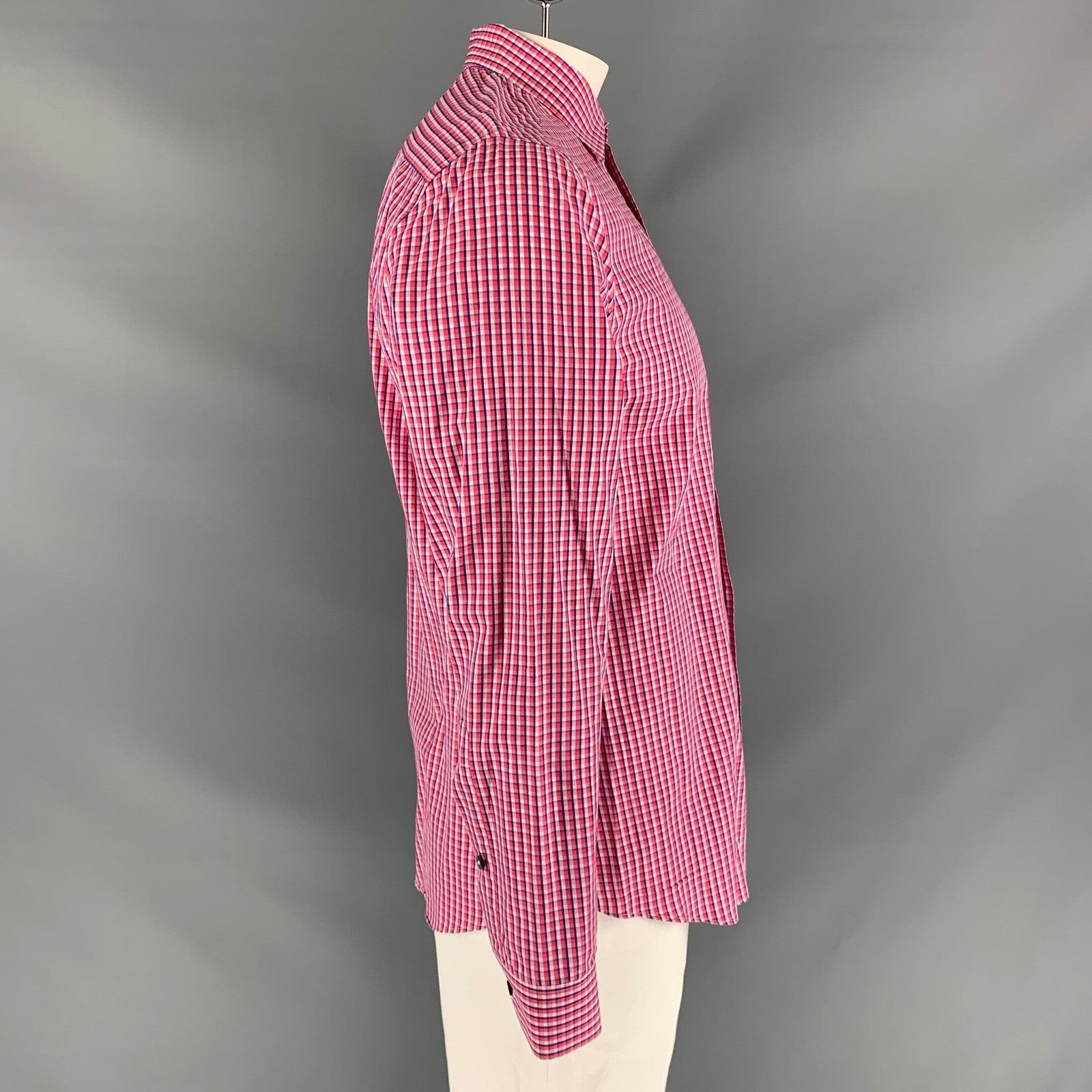 Paul Smith Size L Red & White Blue Checkered Cotton Long Sleeve Shirt Size US L / EU 52-54 / 3 - 3 Thumbnail