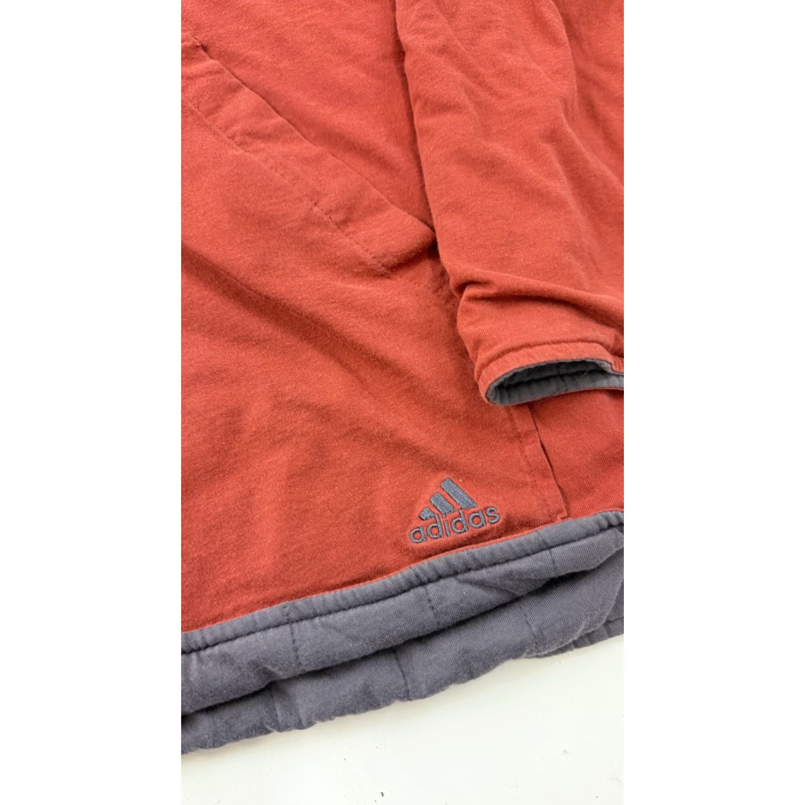 Adidas Adidas Hoodie Mens Large Reversible Pullover Quilted Red Gray Sweatshirt Size US L / EU 52-54 / 3 - 4 Thumbnail
