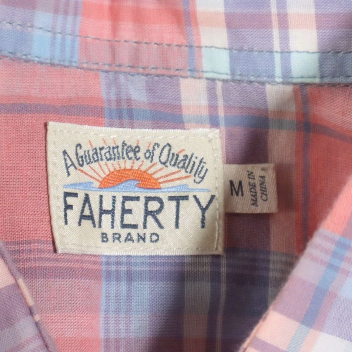 Faherty Faherty Shirt Plaid Button Up Light Linen Cotton Blend Red Men M Size US M / EU 48-50 / 2 - 5 Thumbnail