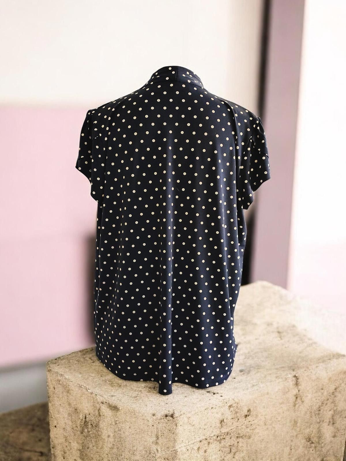 Other Rafaella Medium Navy Blue Polka Dot Blouse - New WithoutTags Size M / US 6-8 / IT 42-44 - 5 Thumbnail