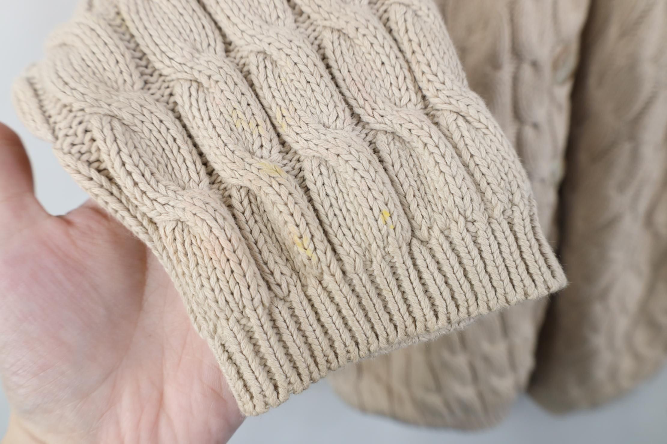 Lands' End Vintage 90s Lands End Cotton Cable Knit Cardigan Sweater Size S / US 4 / IT 40 - 6 Thumbnail