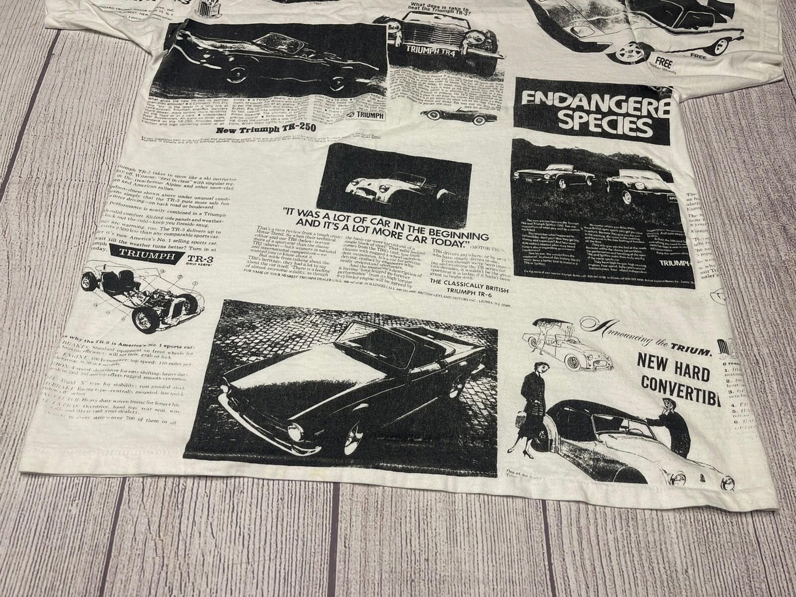 Vintage Vintage Single Stitch T Shirt Classic Car Triumph AOP 2XL Size US L / EU 52-54 / 3 - 6 Thumbnail