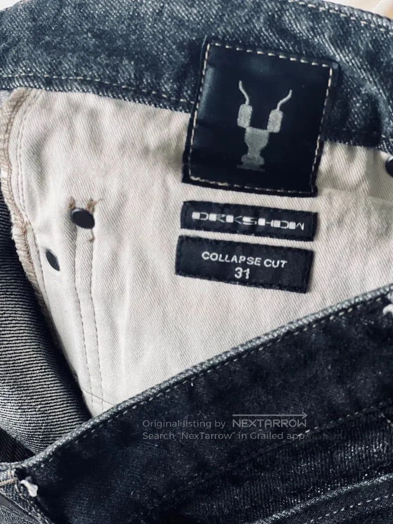 Rick Owens Drkshdw Rick Owens DRKSHDW Men's Waxed Black Denim. Size US 31 - 1 Thumbnail