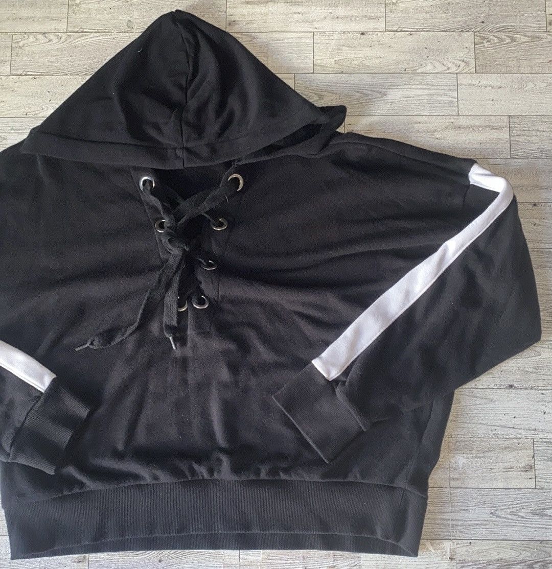 Forever 21 F21 Contemporary, “Dead Tired”, Lace Up Front Hoodie Size M / US 6-8 / IT 42-44 - 12 Thumbnail