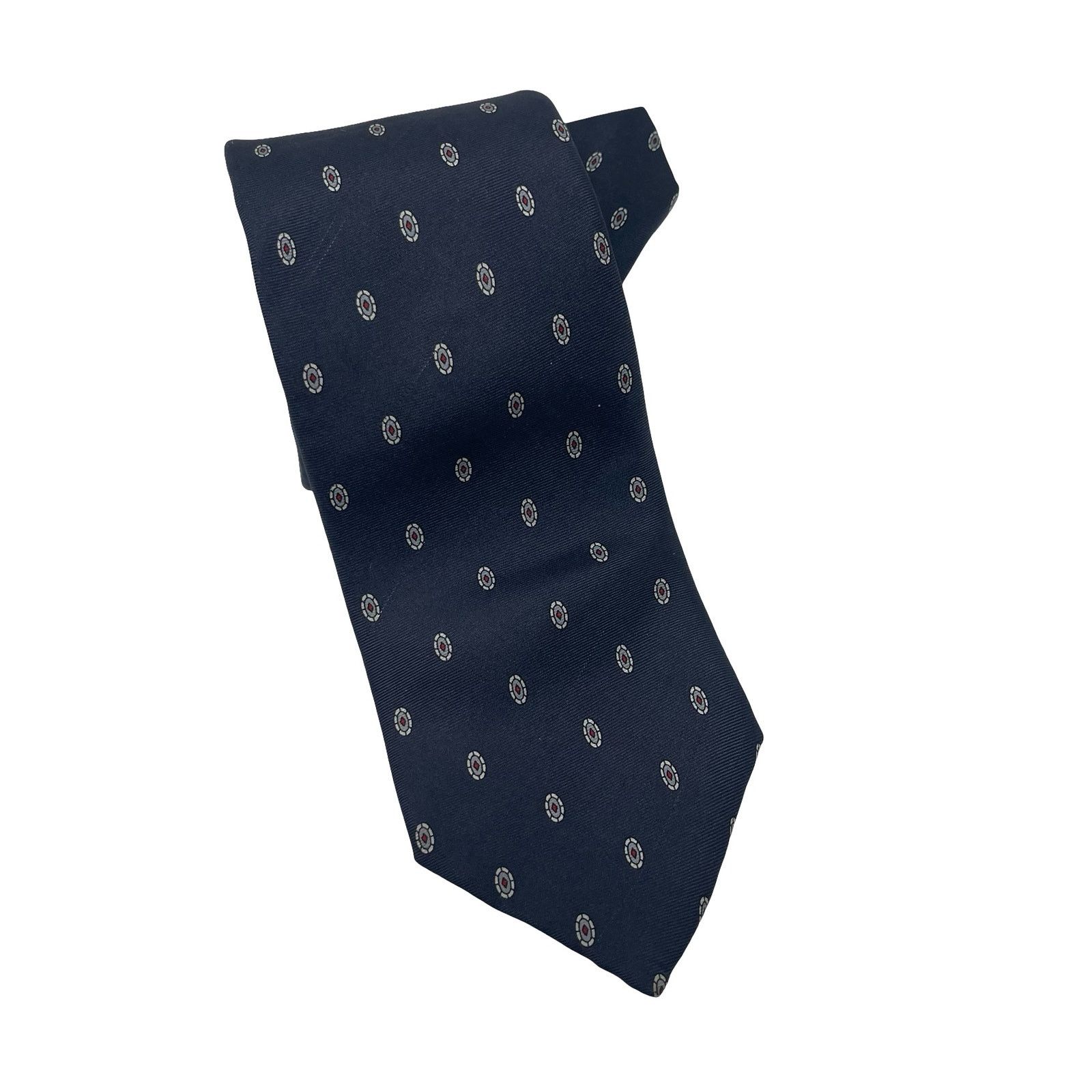 Dior Vintage Christian Dior silk tie in navy and silver Size ONE SIZE - 1 Thumbnail