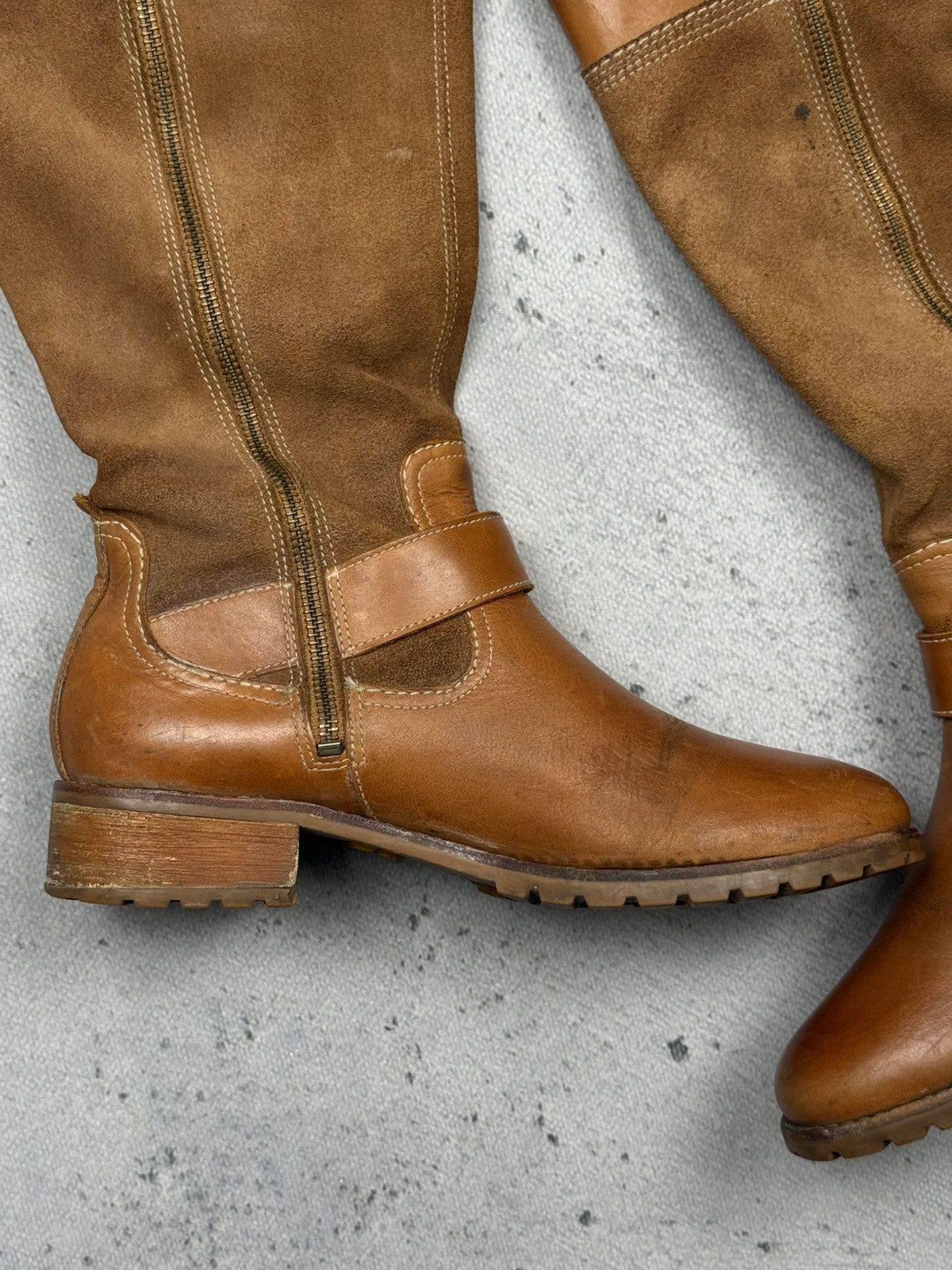 Timberland Timberland Riding Boots Brown Leather & Suede Buckle Tall Size US 8.5 / IT 38.5 - 4 Thumbnail