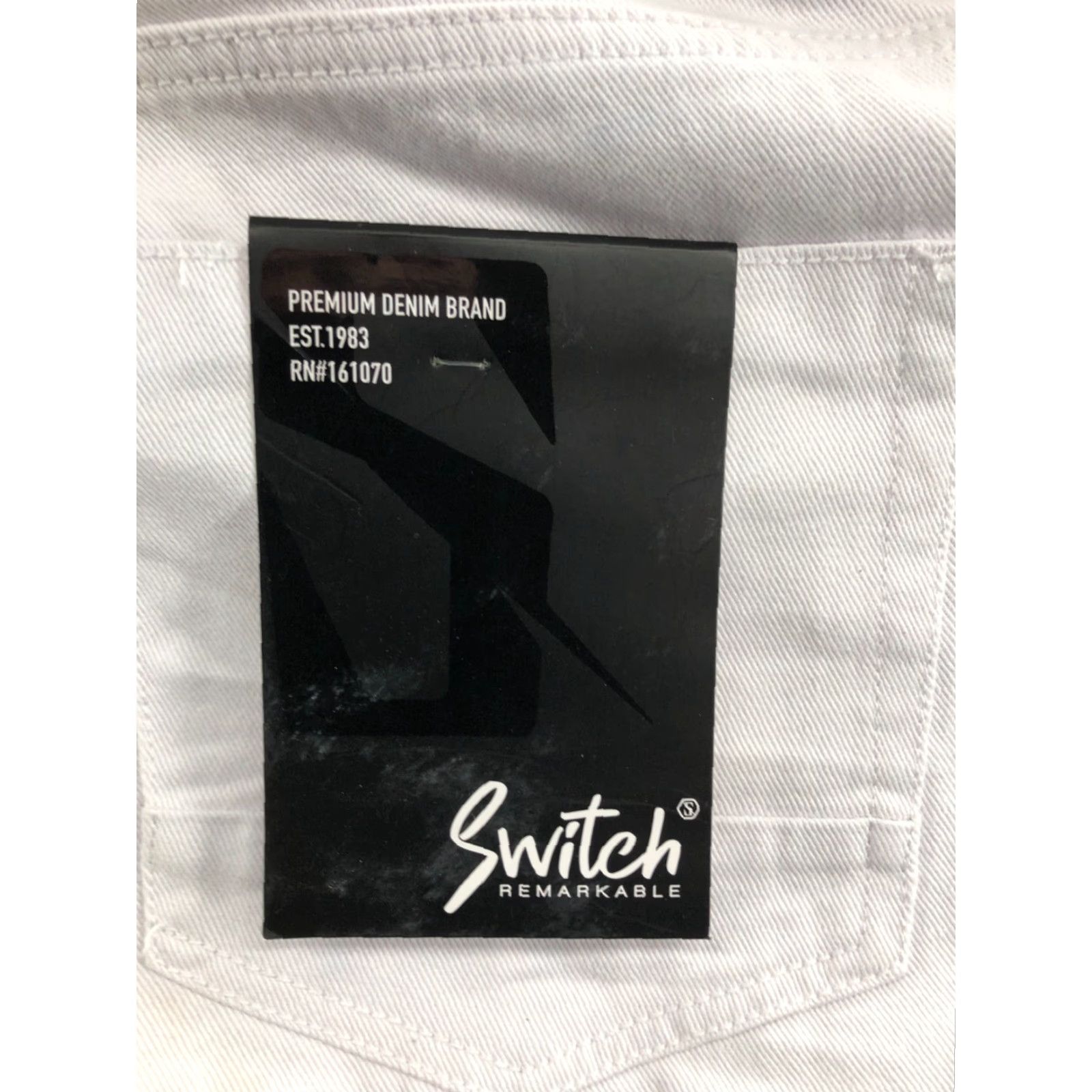 Vintage Switch Jeans Size 40x32 Mens Slim Tapered White Light Wash Distressed? No Distress Size US 40 / EU 56 - 5 Thumbnail