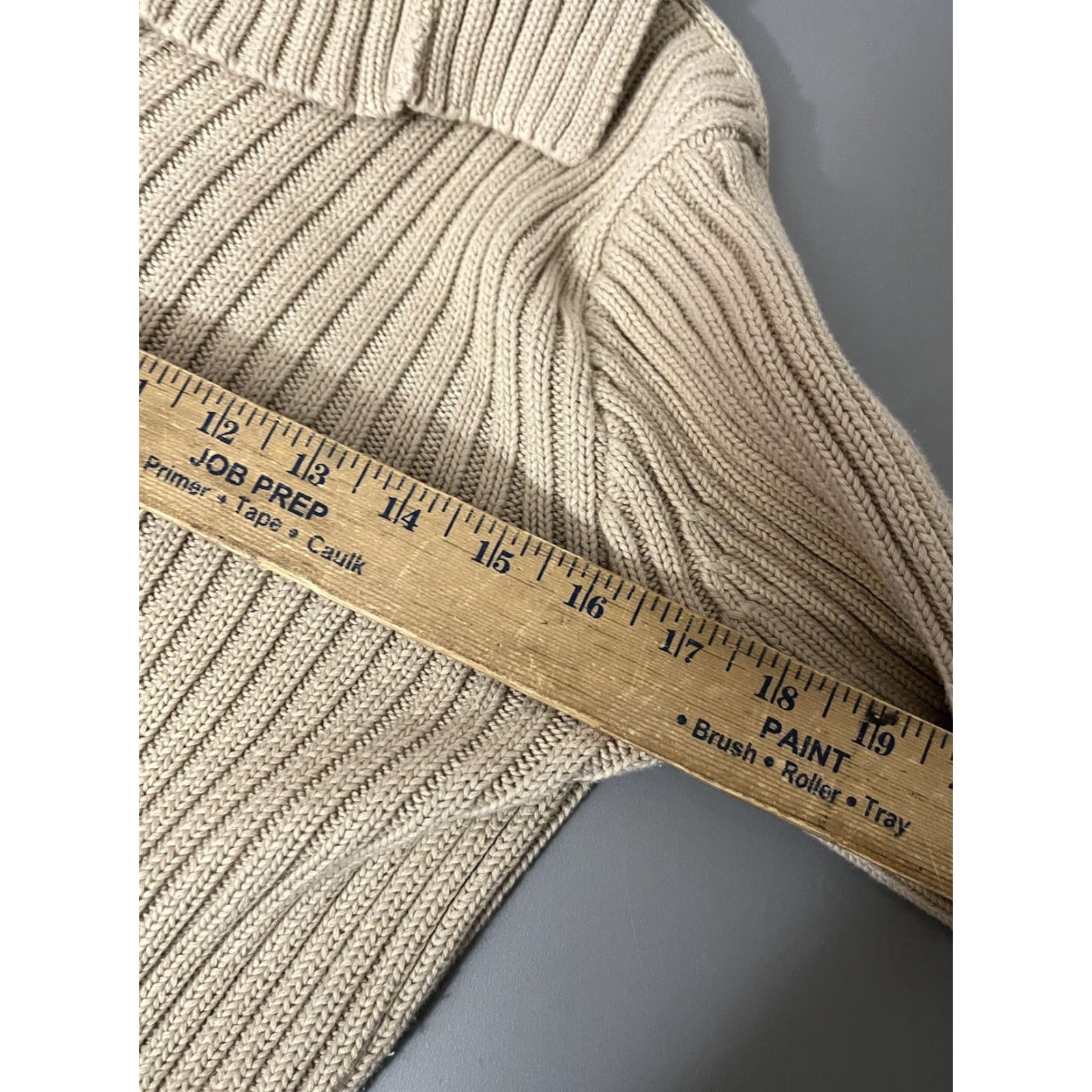 J.Crew VINTAGE J.CREW Sweater Adult Medium Beige 100% Cotton Turtleneck Full Zip Women Size M / US 6-8 / IT 42-44 - 5 Thumbnail