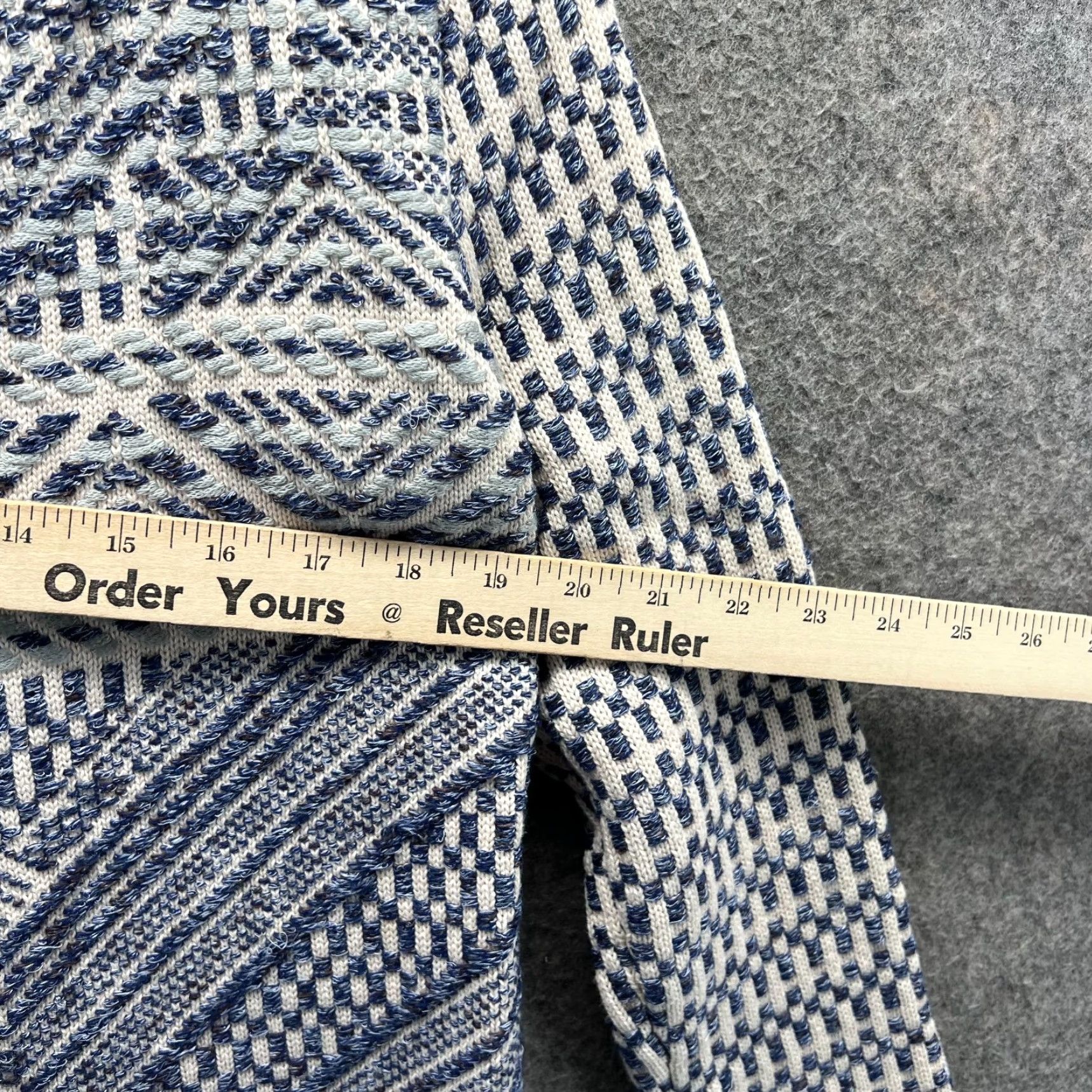 Lucky Brand Lucky Brand Cardigan Women Small Blue White Fringe Knit Boho Open Front Sweater Size S / US 4 / IT 40 - 3 Thumbnail