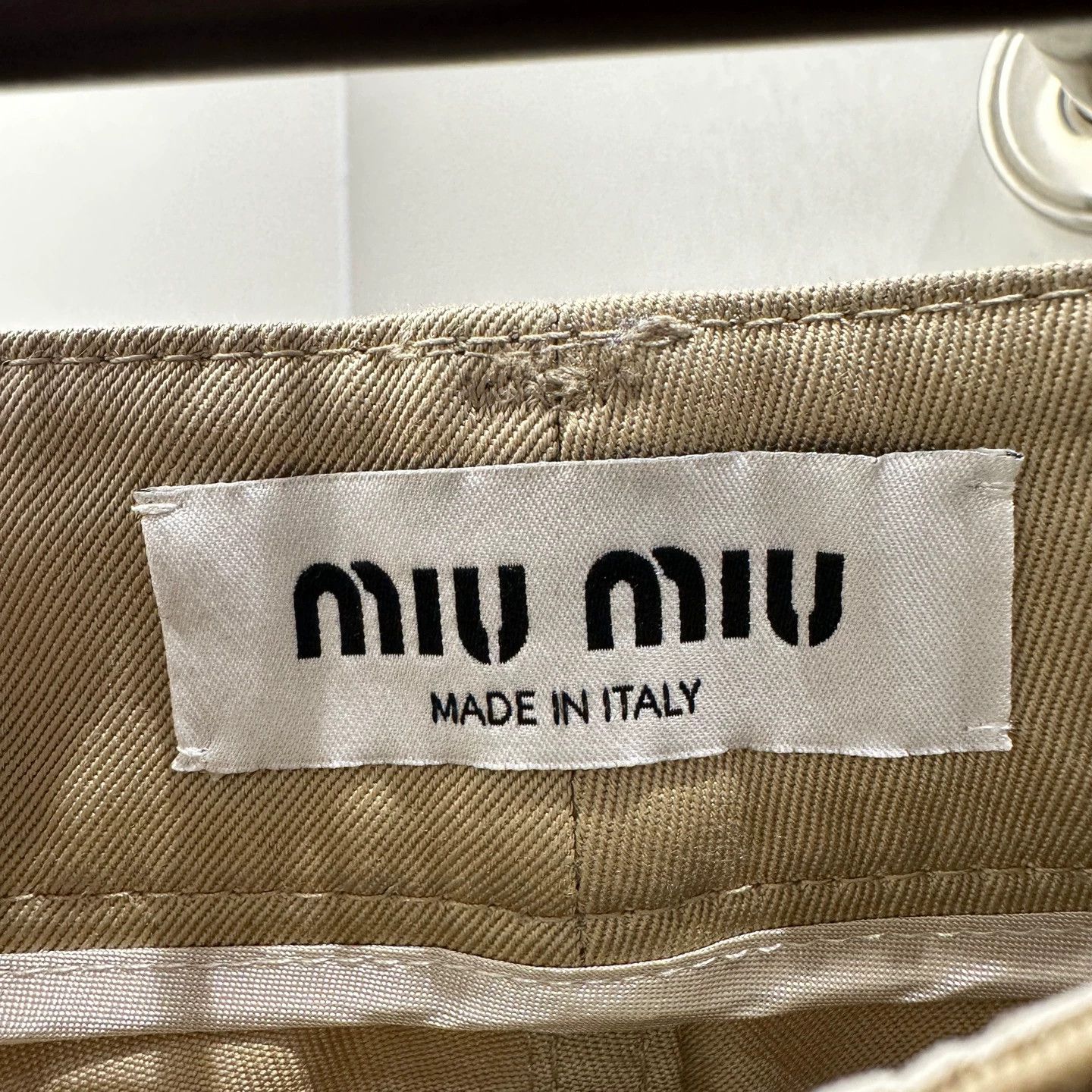Miu Miu MIU MIU khaki embroidered slogan cargo pants 36 Size US 36 / EU 52 - 3 Thumbnail