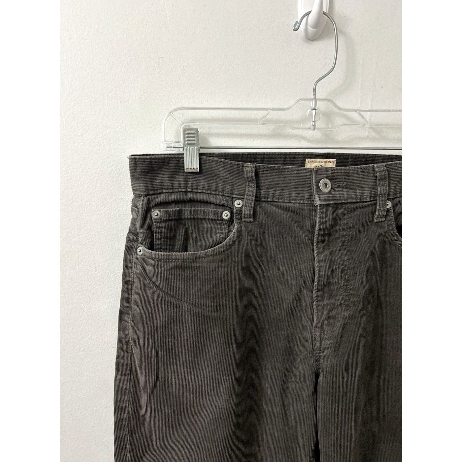 Vintage J Crew 770 Corduroy Pants Mens 33x32 Gray Slim Fit Casual Workwear Trousers Size US 33 - 4 Thumbnail
