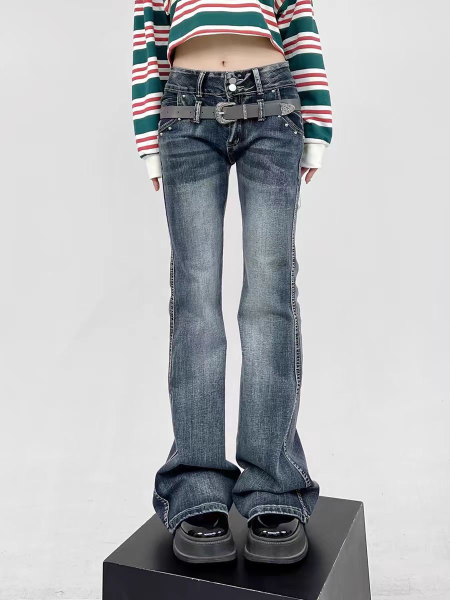 Japanese Brand × Jean Vintage Street Hip Hop Y2K Micro Flare Jeans Size US 28 / EU 44 - 1 Thumbnail