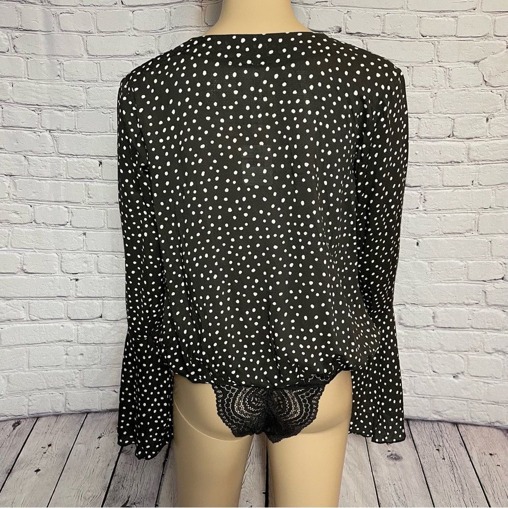Free People NWT New Free People Makin Waves Black Polka Dot Bodysuit Si Size XS / US 0-2 / IT 36-38 - 5 Thumbnail