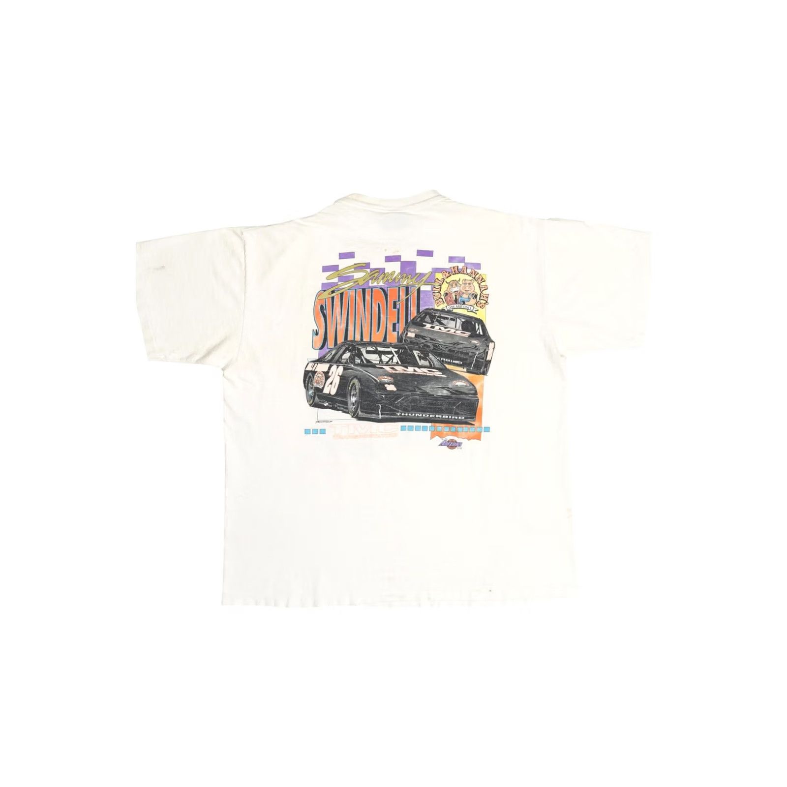 Vintage Vintage All Sport Sammy Swindell TMC Transportation Racing T-Shirt 1990s XX-Large White Unisex Adults Short Sleeve Shirt Mens Size US XXL / EU 58 / 5 - 2 Thumbnail